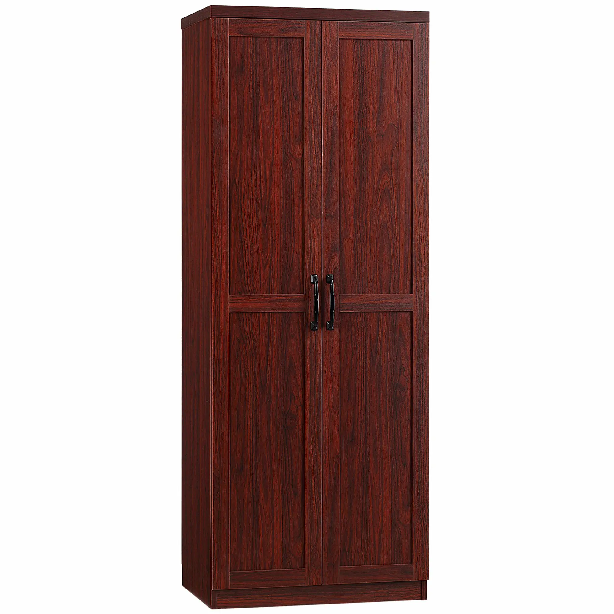 63" 2-Door Kitchen Pantry with 5-tier Shelving and 2 Adjustable Shelves, Espresso