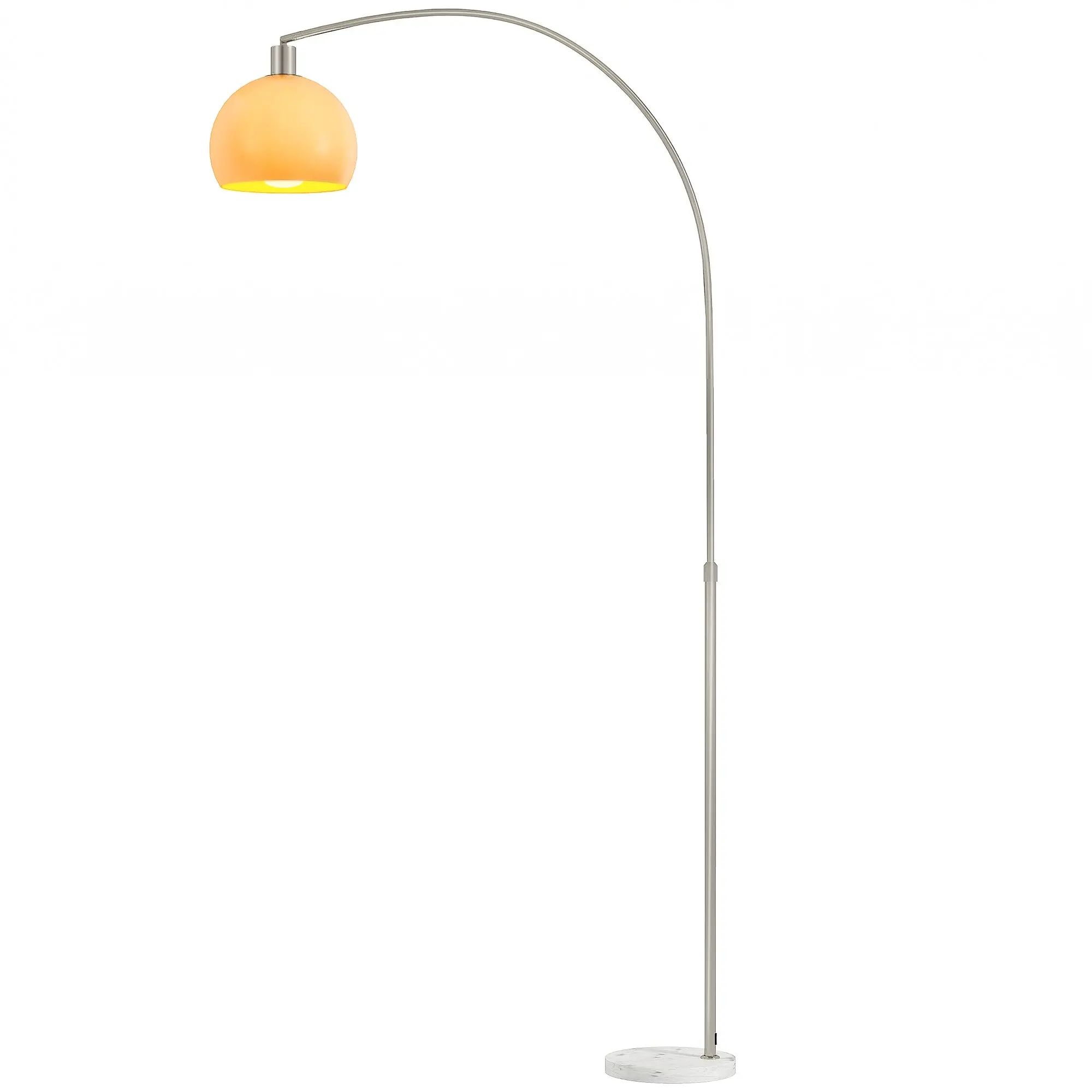 Modern Floor Lamp with Shade and Foot Switch for Living Room, Bedroom, White