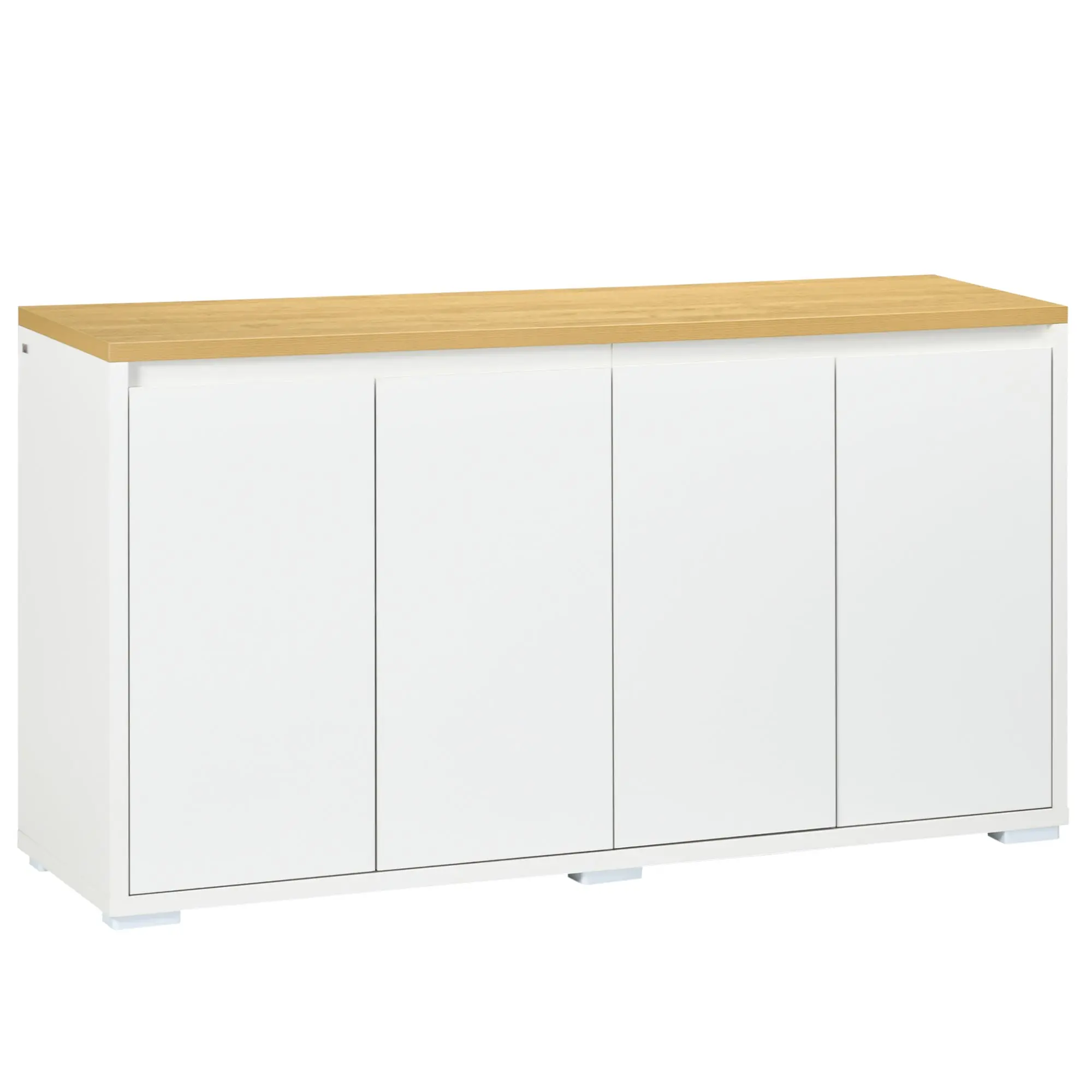 Sideboard with 4 Doors & Adjustable Shelves Kitchen Cabinet, White