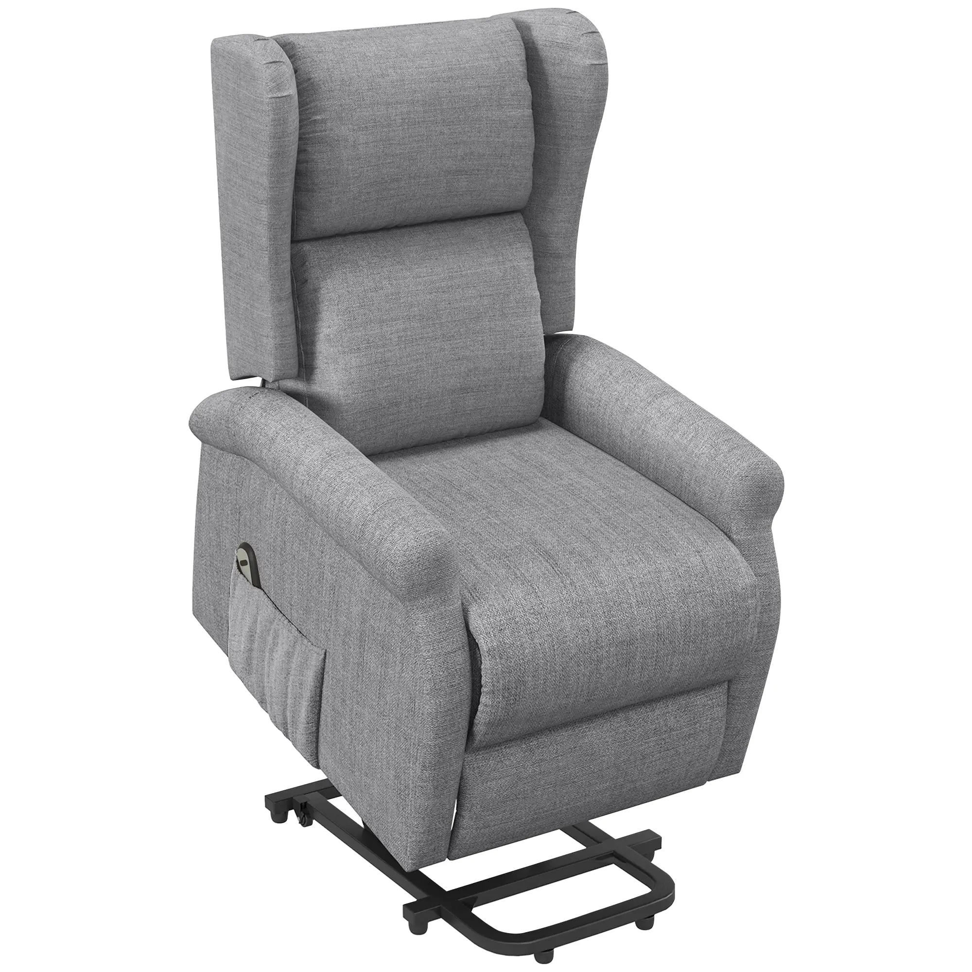 Power Lift Recliner Armchair for Elderly, Fabric Riser and Reclining Chair, Grey