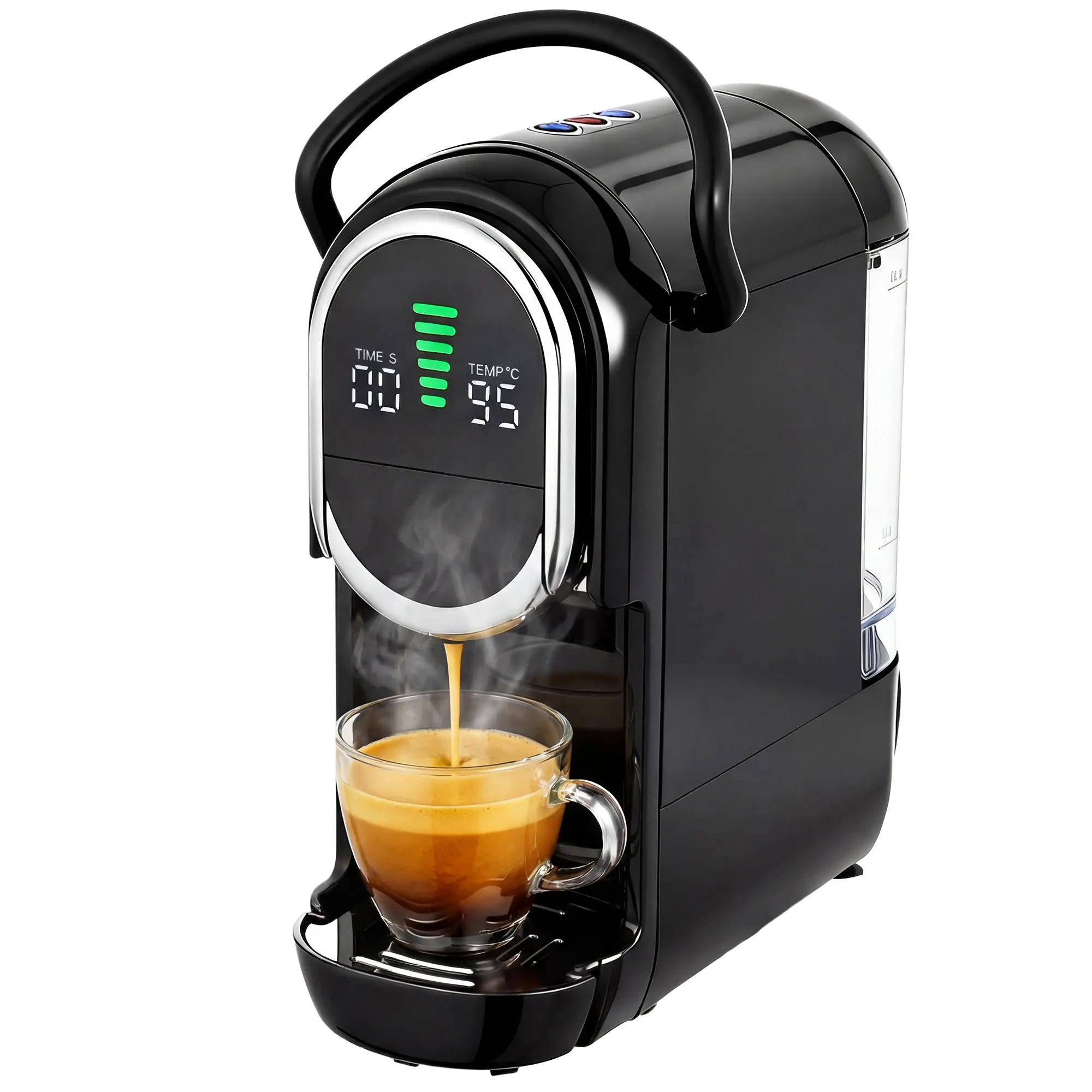 Pod Coffee Machine Pro 3-in-1 Espresso & Coffee Maker with Fast Heating, Black