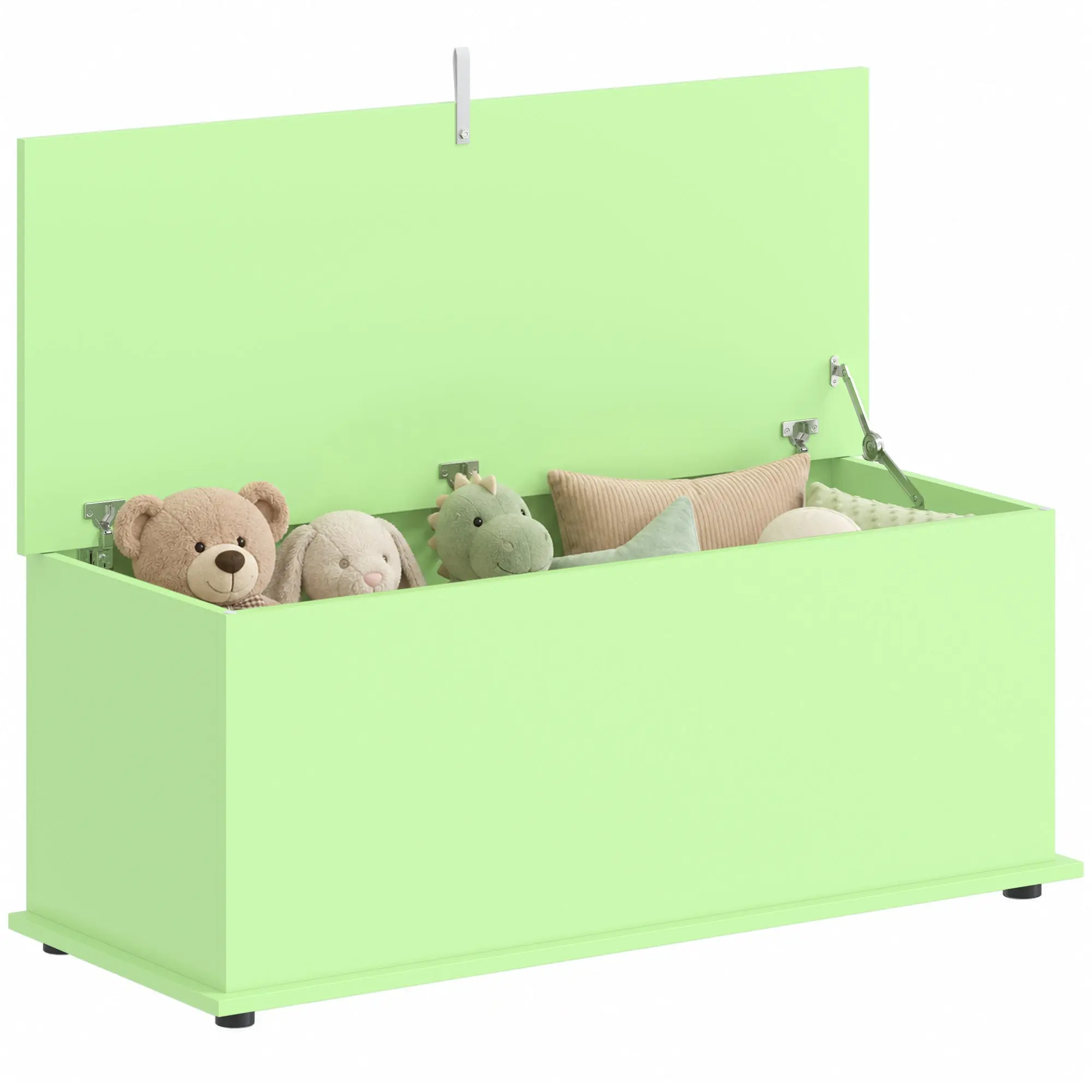114L Storage Chest & Shoe Bench with Safety Hinge, 100 x 40 x 40cm Green