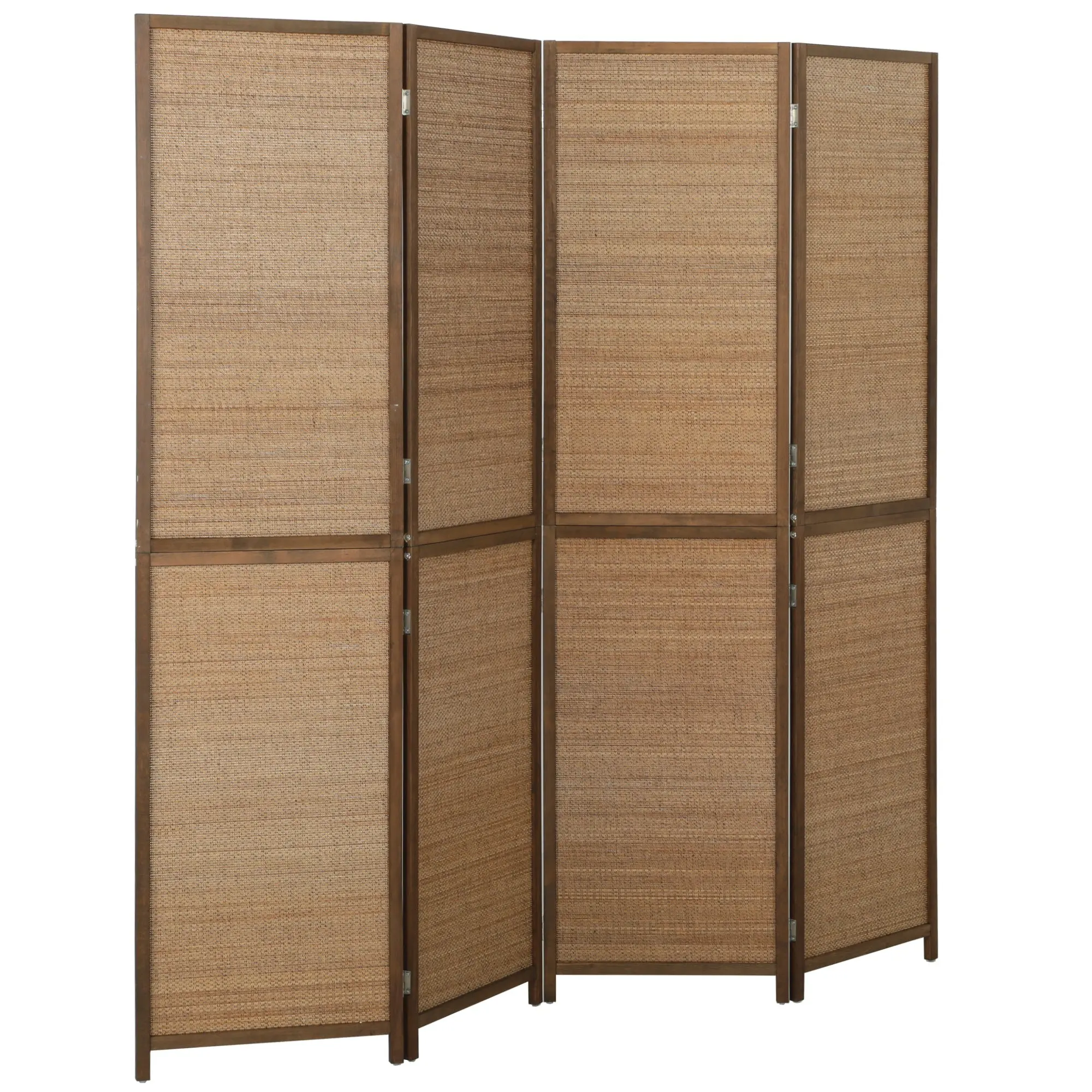 4-Panel Folding Bamboo Room Divider for Privacy, 6 ft Tall Screen, Brown