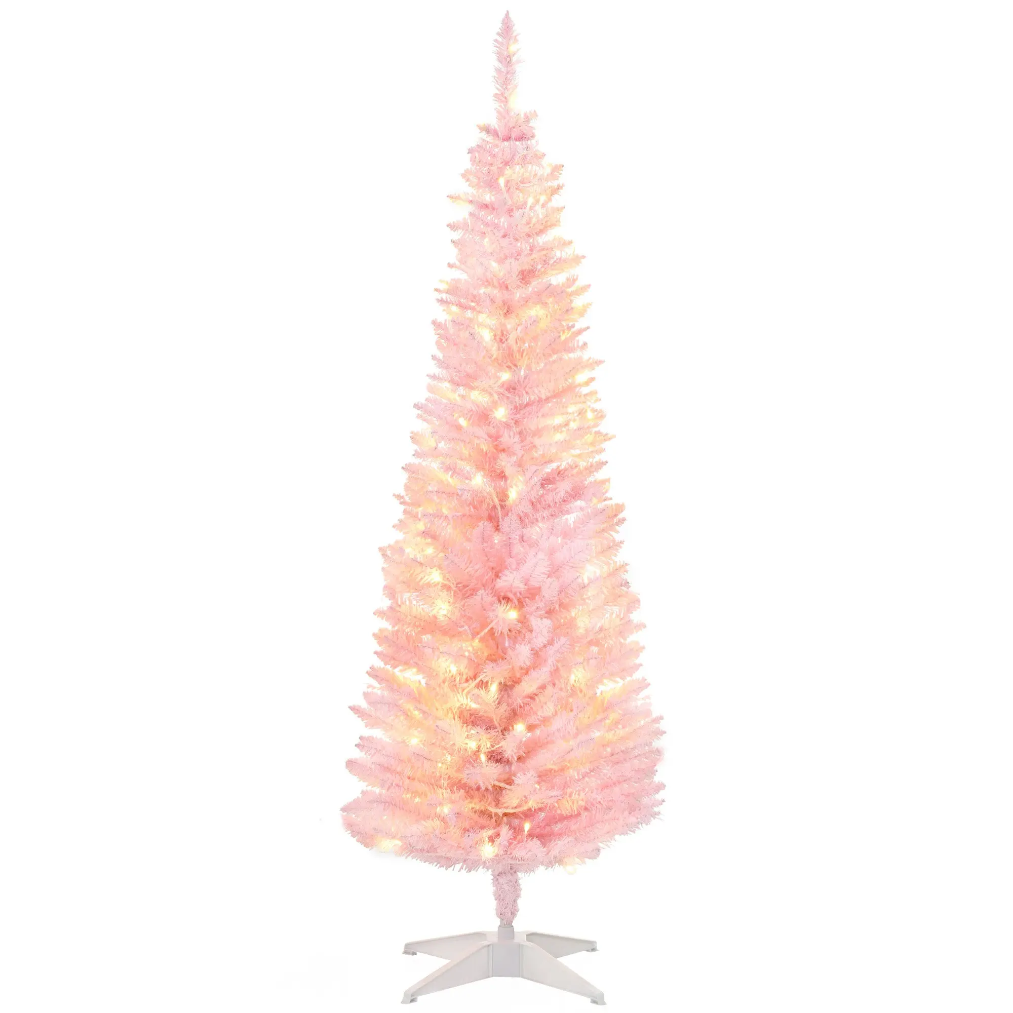 5' Prelit Artificial Christmas Tree with Warm White LED Lights, Pink