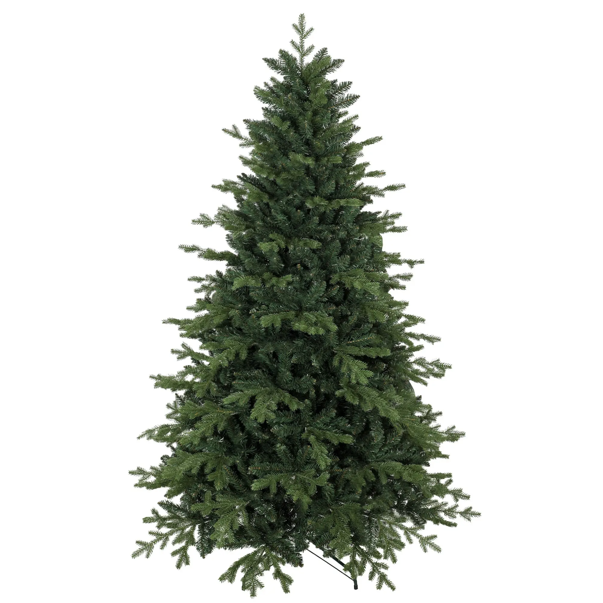 7ft Artificial Xmas Tree with 2080 Tips, Hinged Full Shape, Foldable Base, Green
