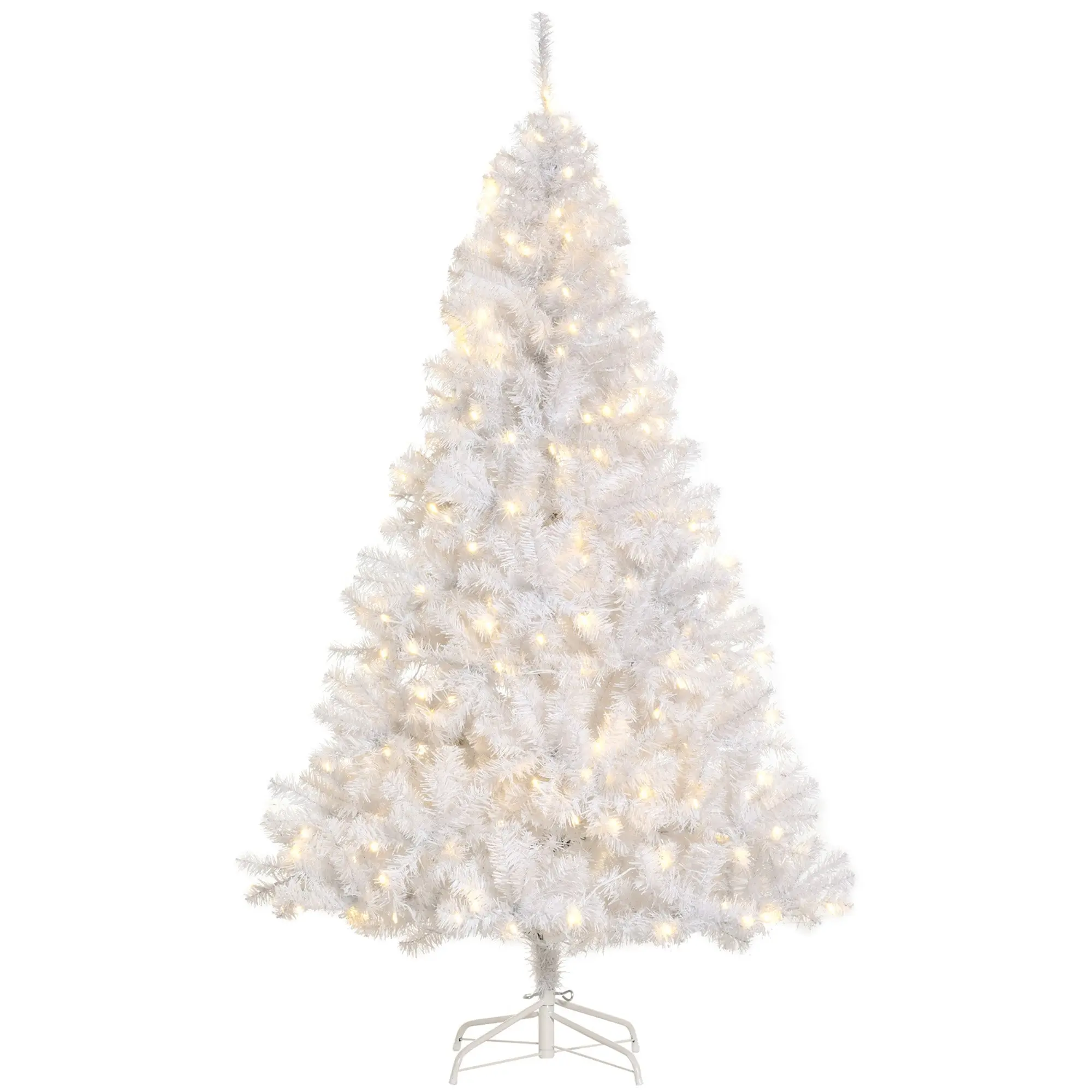6FT PreLit Artificial Christmas Tree w/ 250 Warm White LEDs & 1000 Tips, White