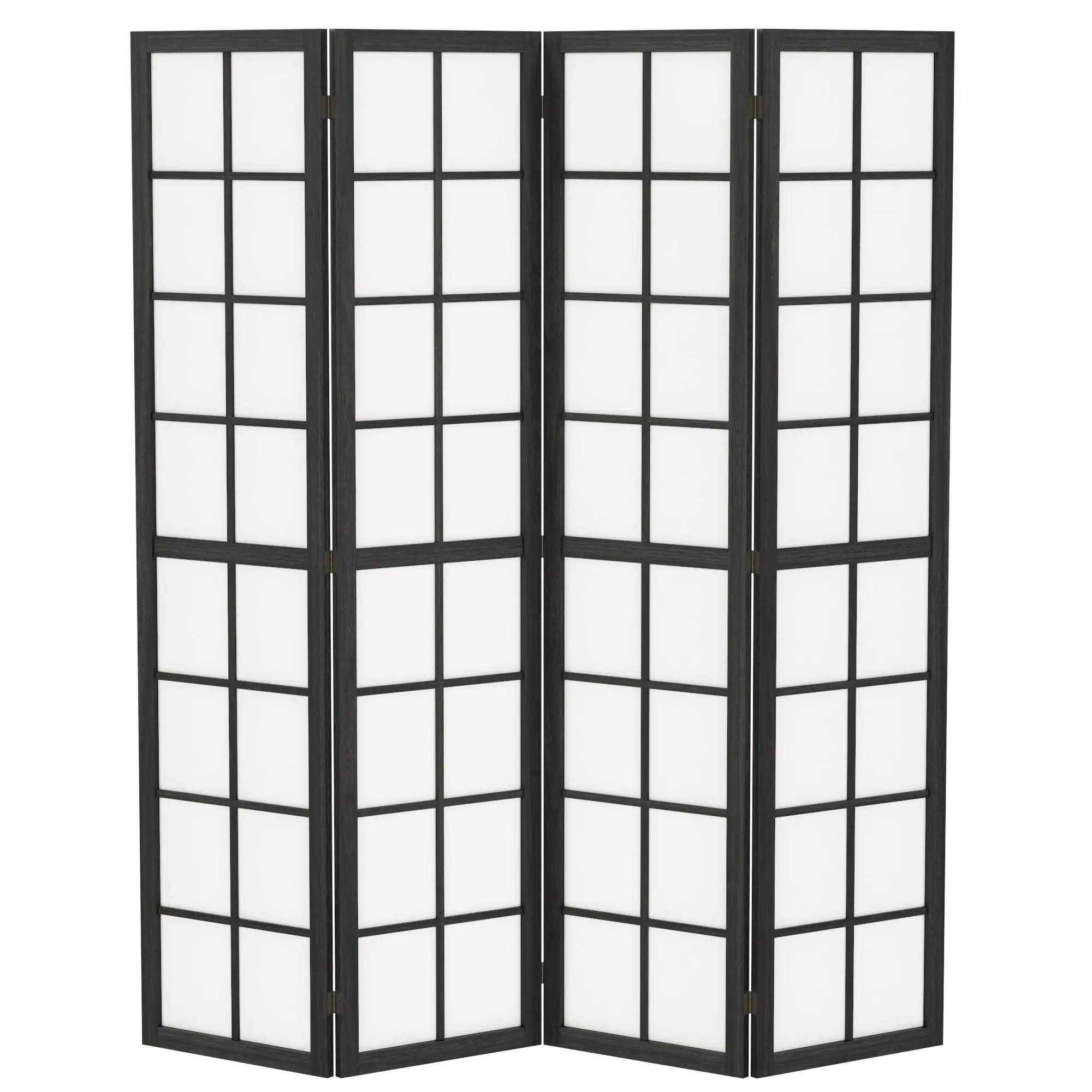 4-Panel Folding Room Divider with Freestanding Privacy Screen for Living Room, Bedroom & Office – 160 x 170 cm, Black