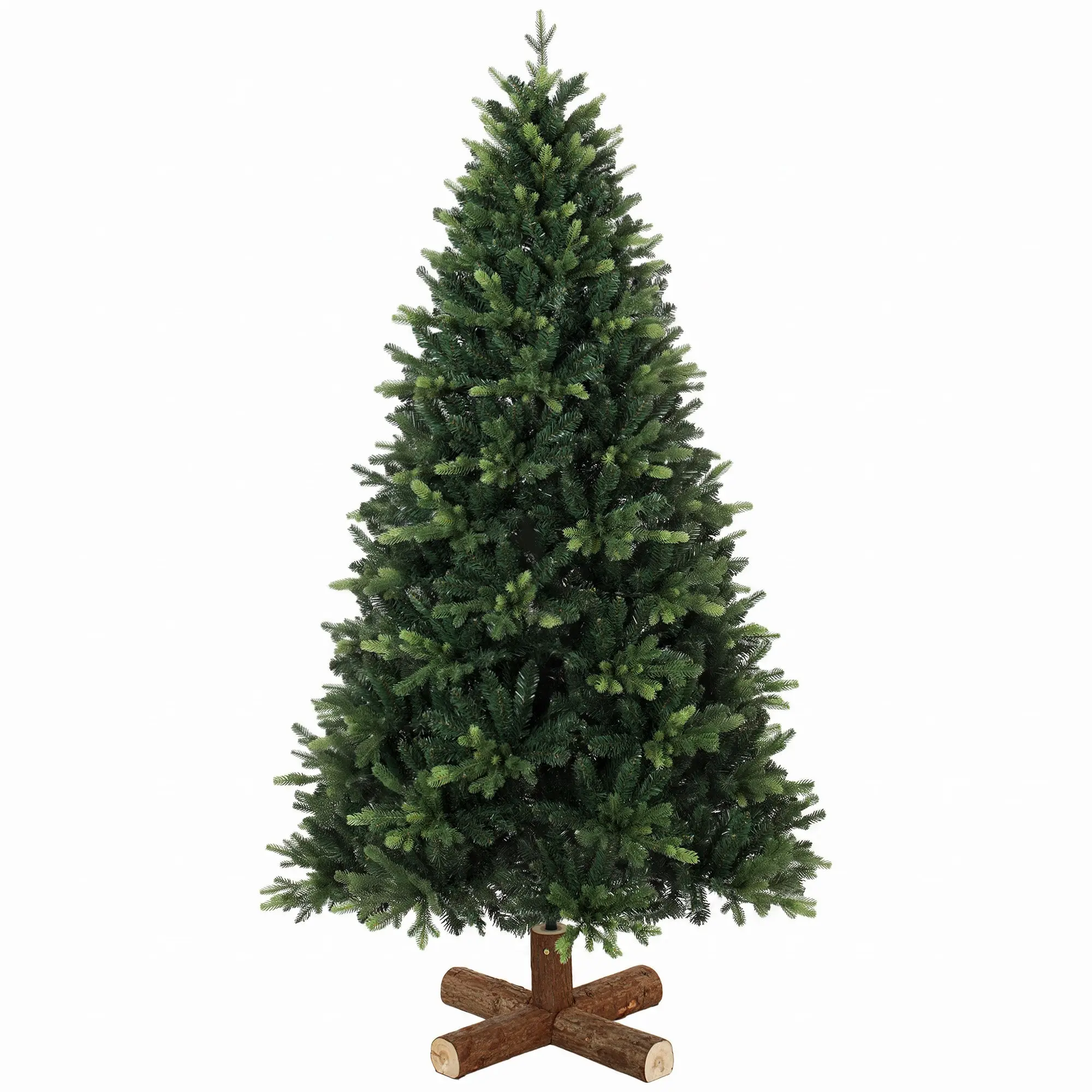 6ft Hinged Xmas Tree with 2,419 PE & PVC Tips, Auto Open, Solid Fir Stand, Green