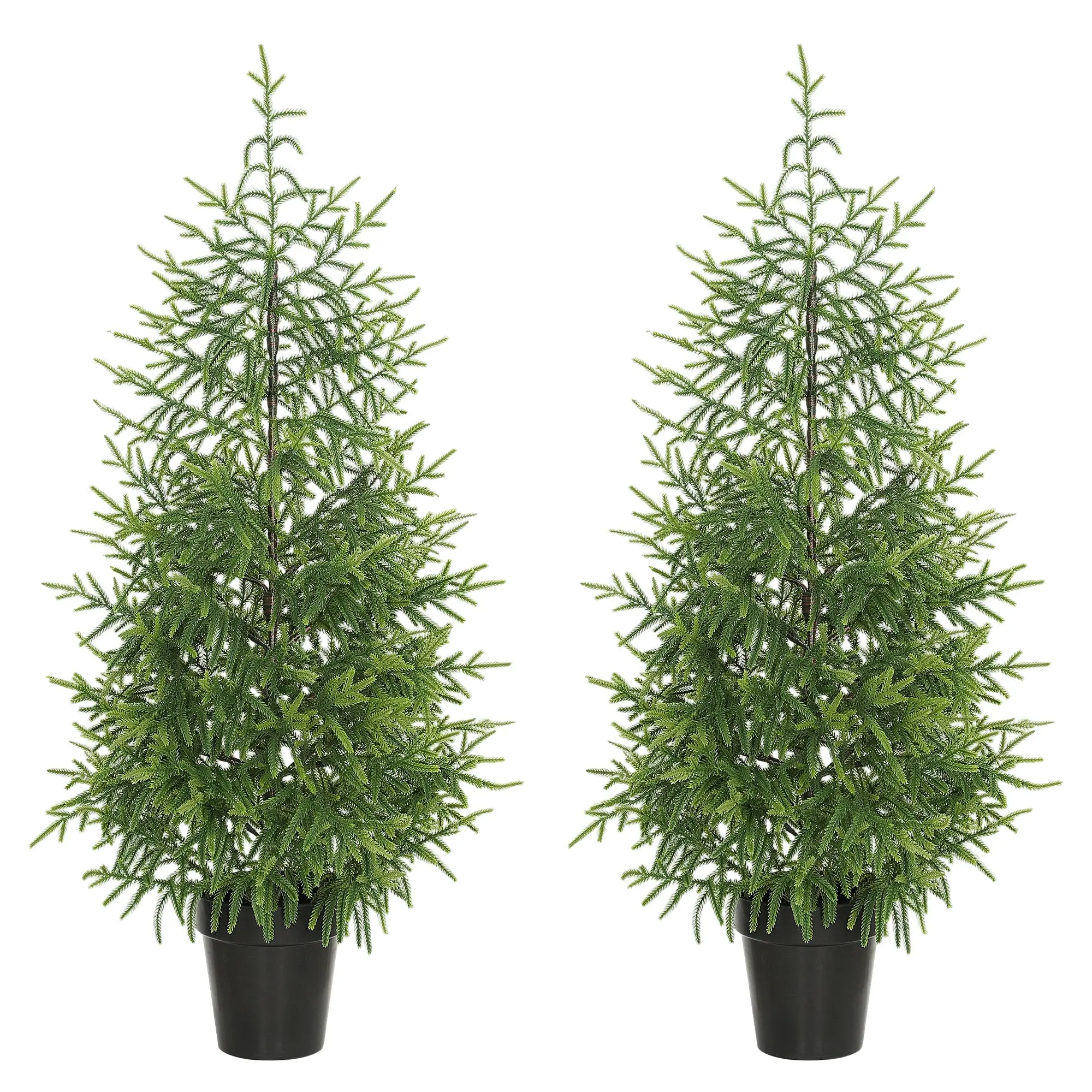4ft Artificial Xmas Tree, Decoration for Front Porch, Entryway, Living Room, Set of 2