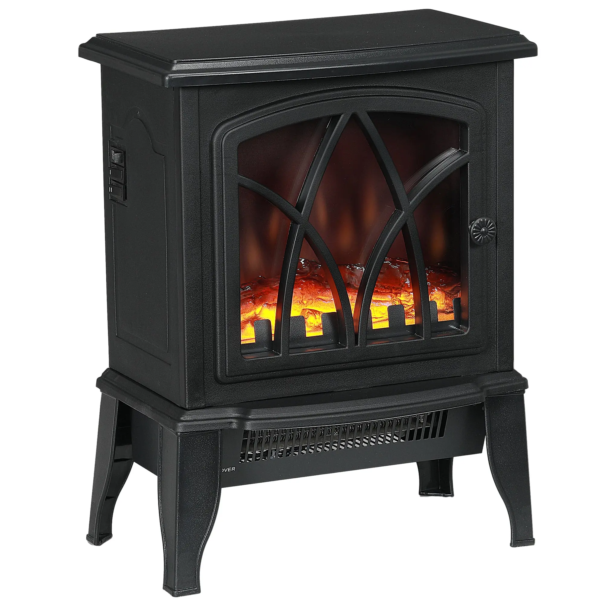 Electric Fireplace Heater with Flame Effect Overheating Protection