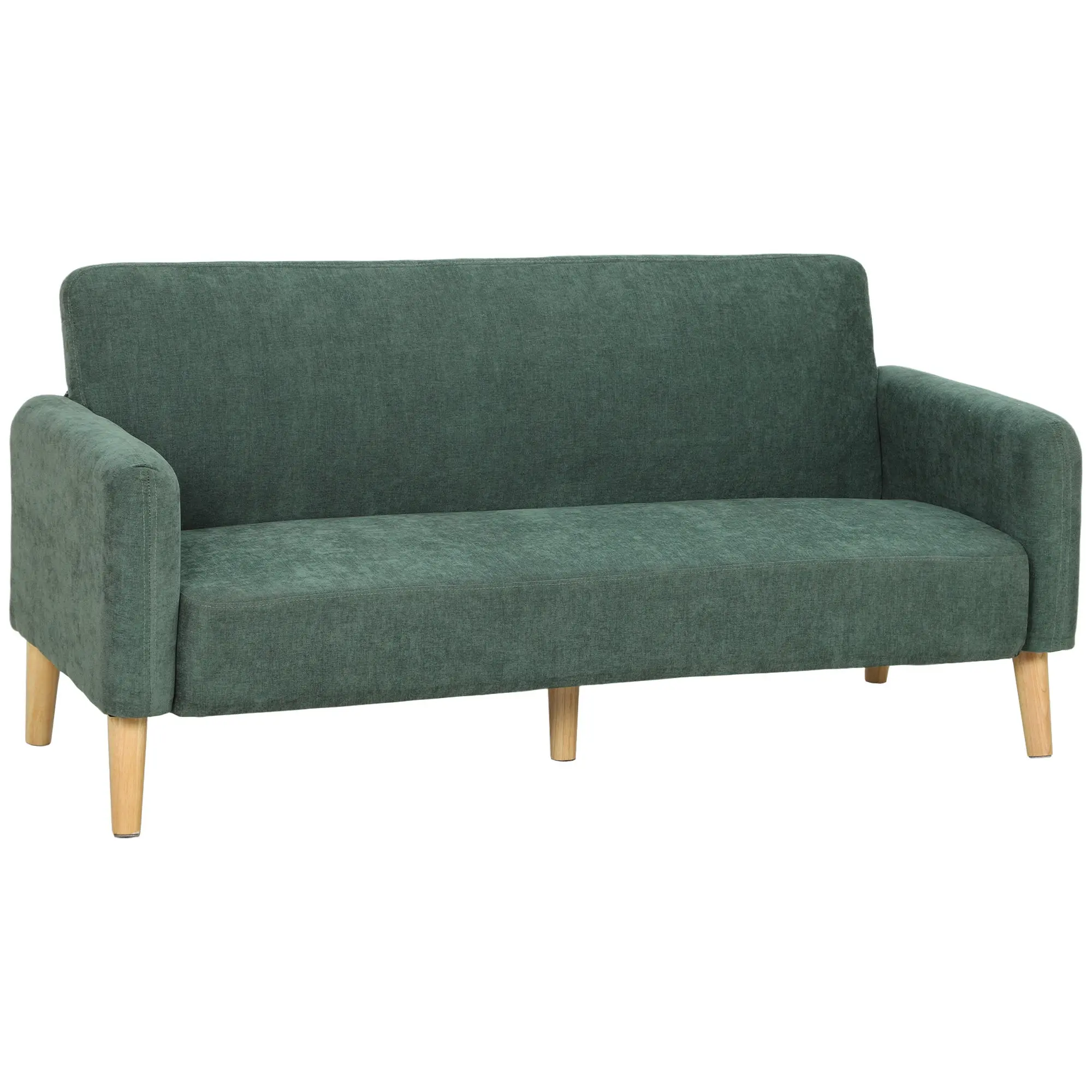 160cm Velvet 2-Seater Sofa with 20cm Thick Padding, Wide Deep Seat, Dark Green