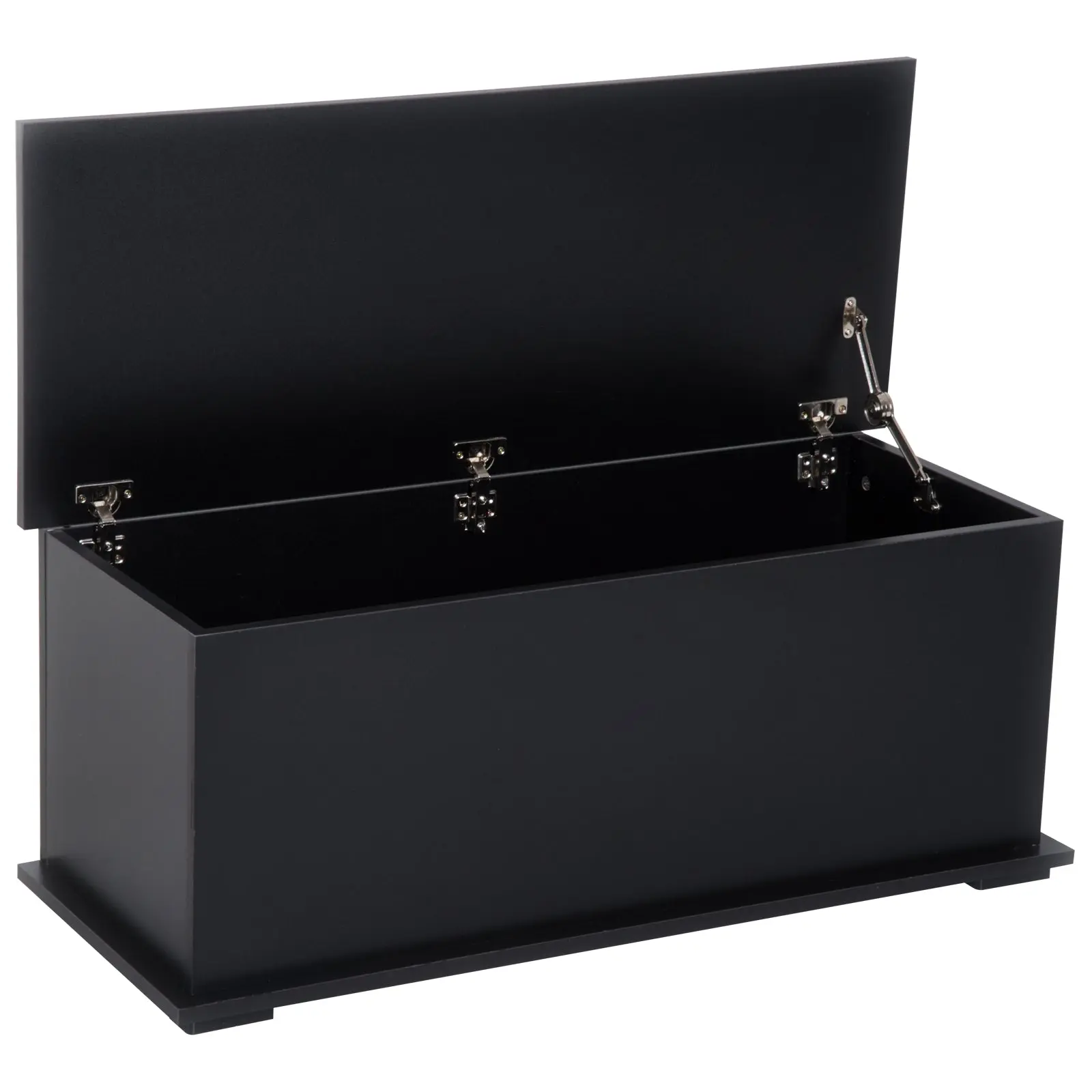 113L Storage Chest with Flip-Top Lid and 2 Safety Hinges for Living Room, Entryway, Black