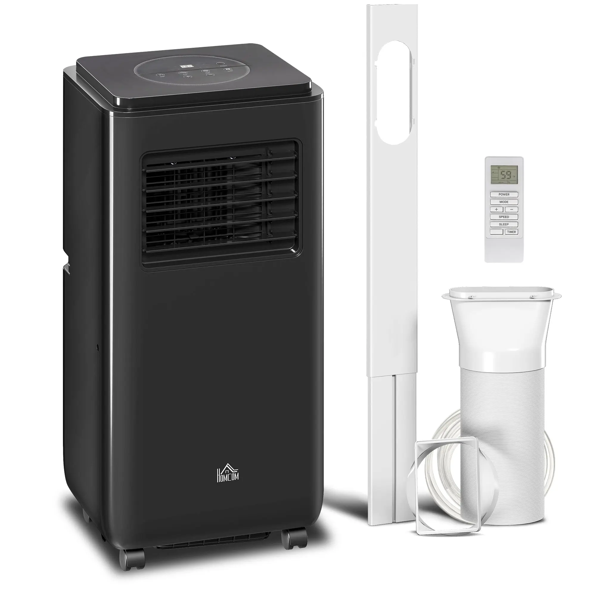 8000 BTU Portable Air Conditioner up to 345 sq ft with Dehumidifier, Black