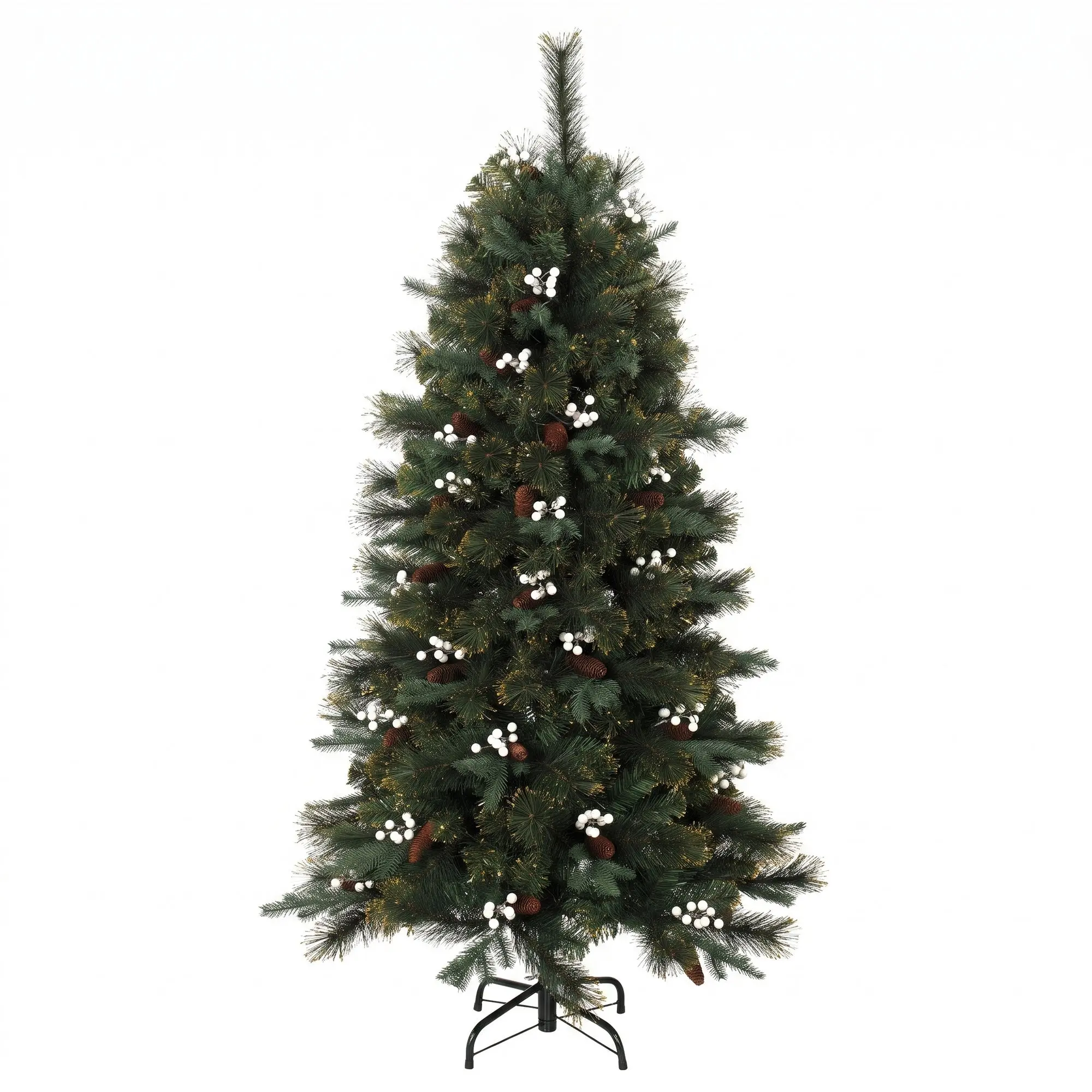 5ft Artificial Christmas Tree with 490 Tips, Hinged Fir & Foldable Stand, Green