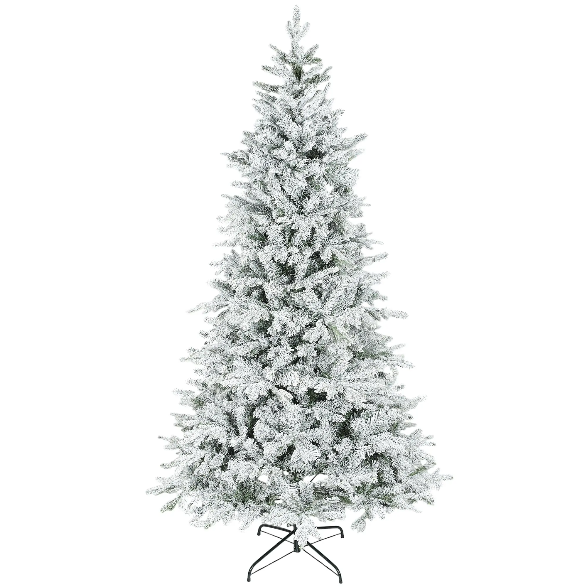 7.5ft Artificial Christmas Tree w/ 1,762 Branch Tips, Foldable Metal Stand and Hinged Branches