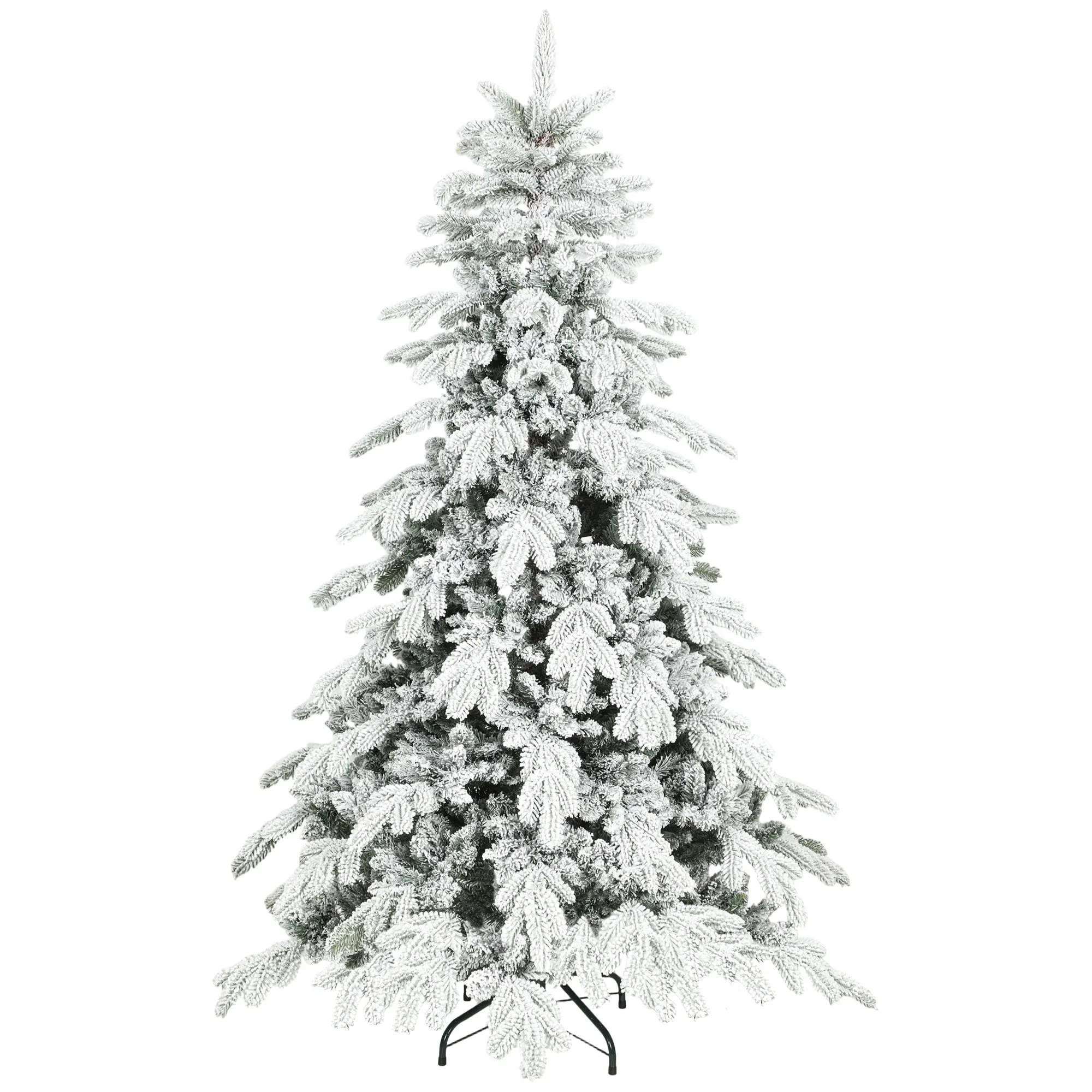 6ft Artificial Christmas Tree with Metal Stand, Wide Shape, Easy Assembly