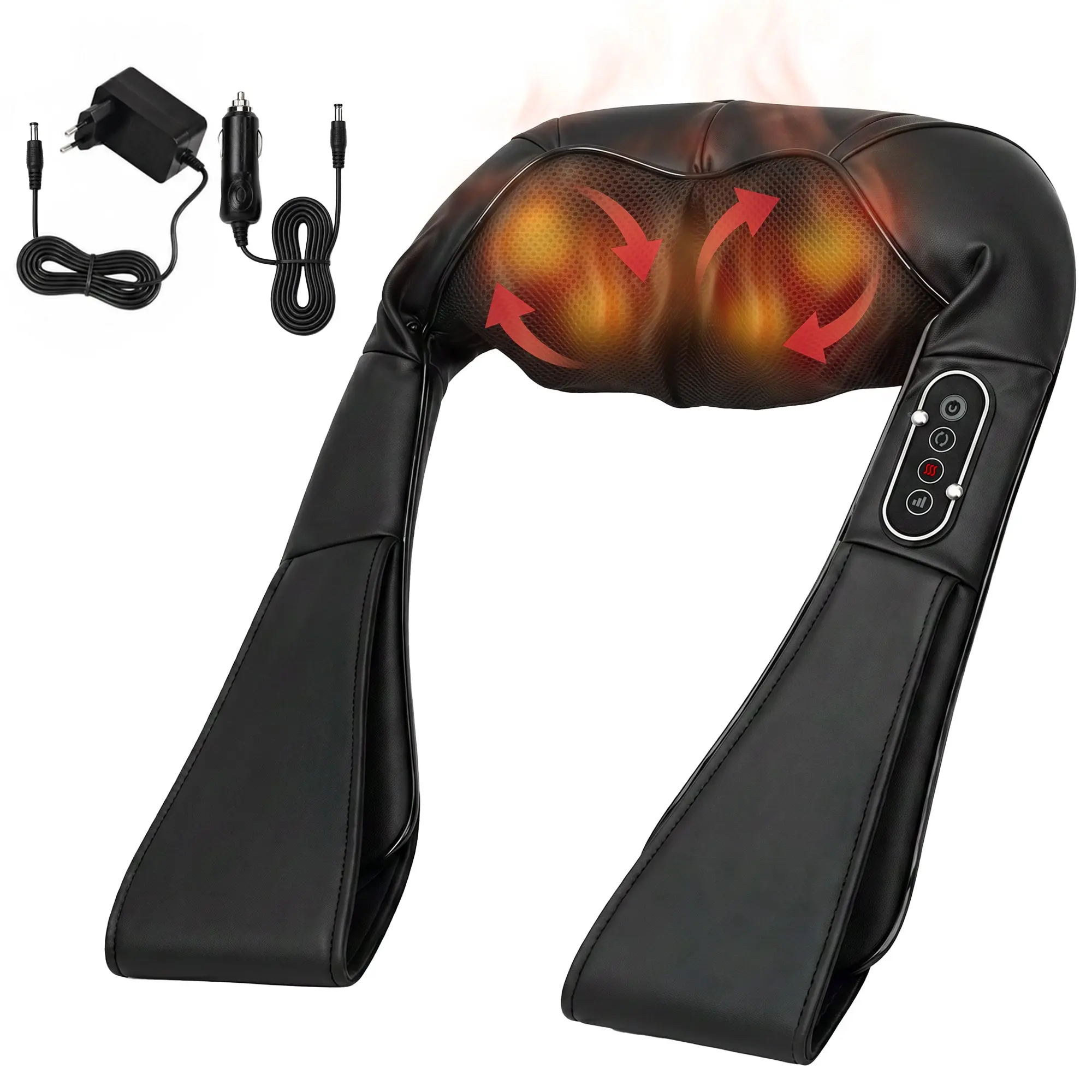 Cordless 4D Shiatsu Neck Massager with Heat for Deep Tissue Relief