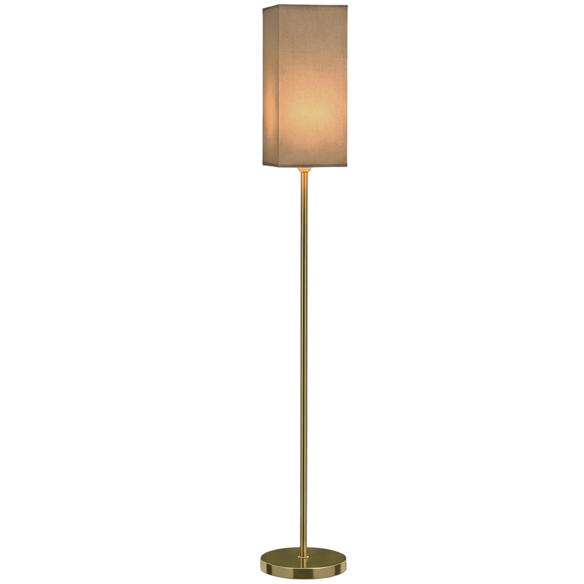 Modern Floor Lamp with Linen Shade & Foot Switch for Living Room and Bedroom, Gold
