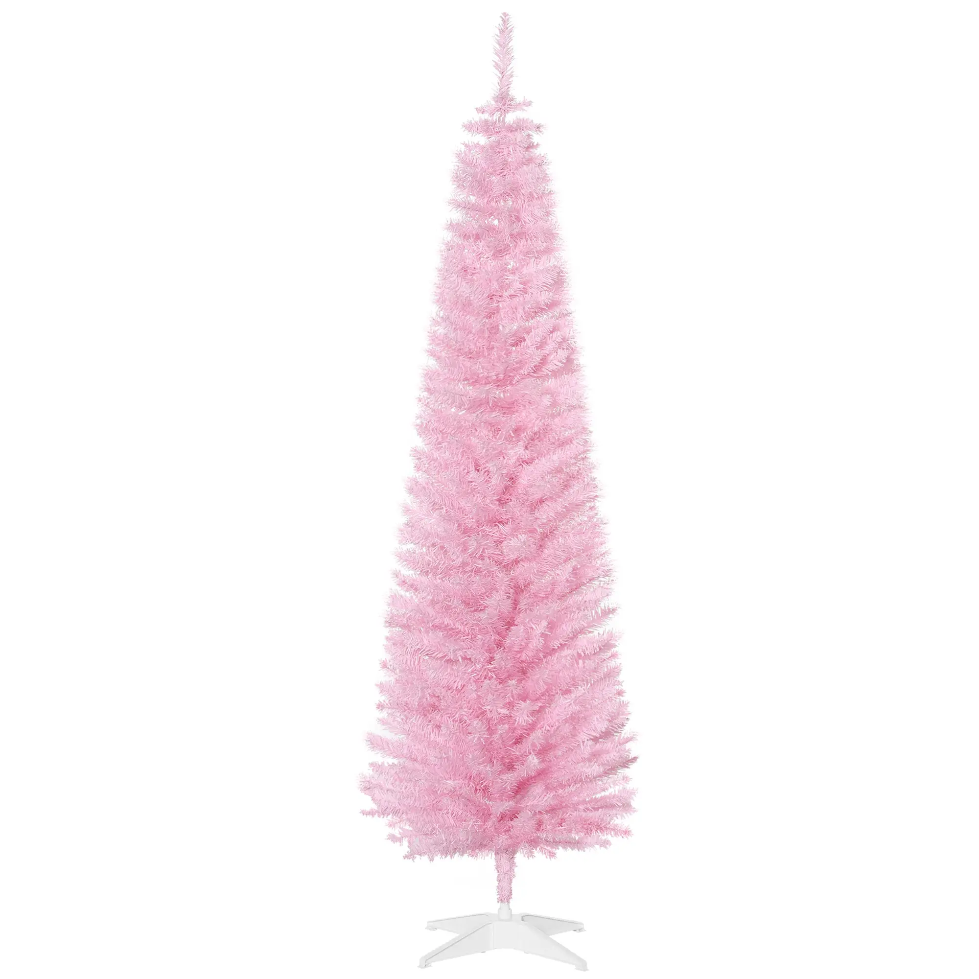 6' Artificial Pencil Christmas Tree with 390 Realistic Branch Tips and Stand Pink