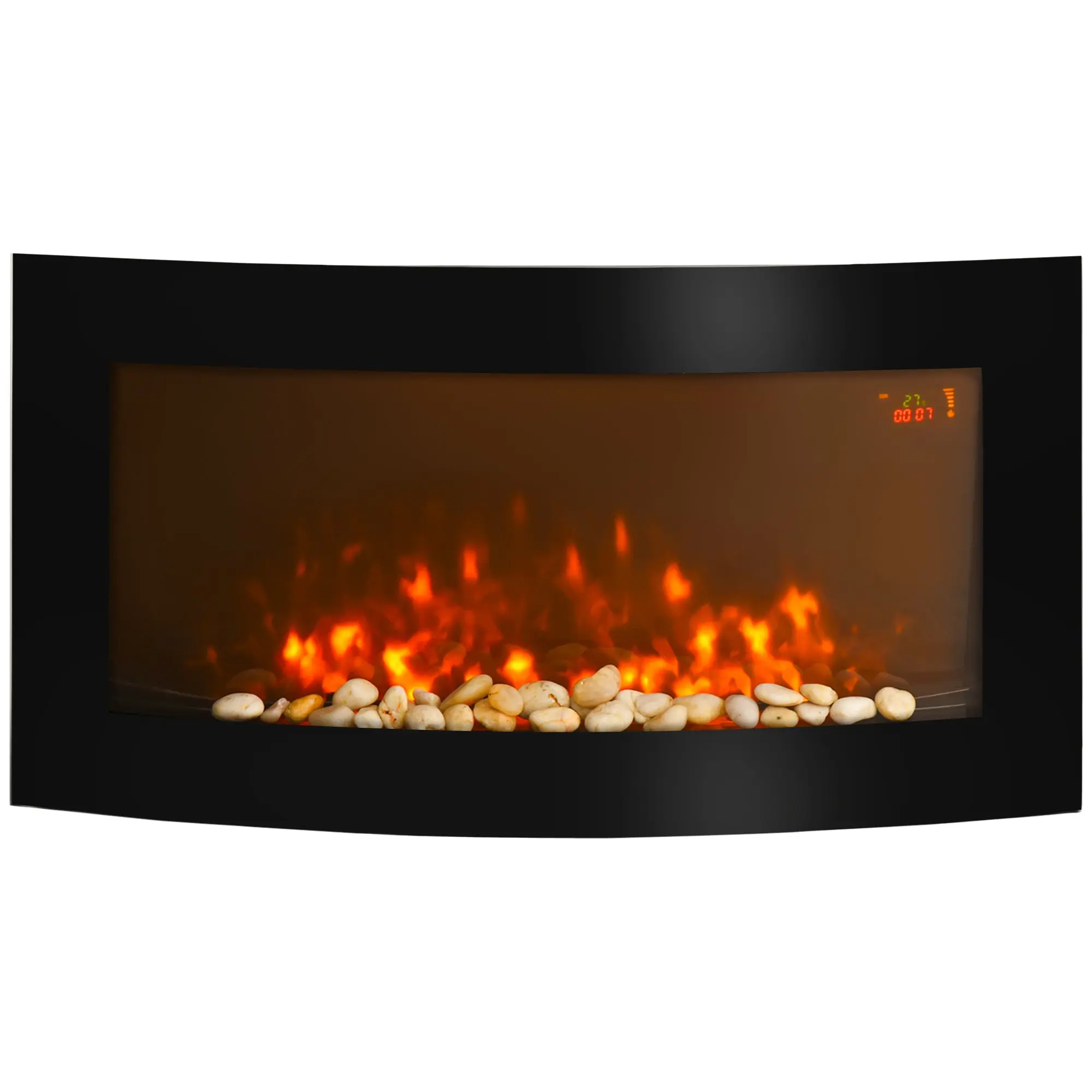 Electric Fireplace with 7 Colour Side Lights Slimline, 1000/2000W, 89.2cm x 48cm
