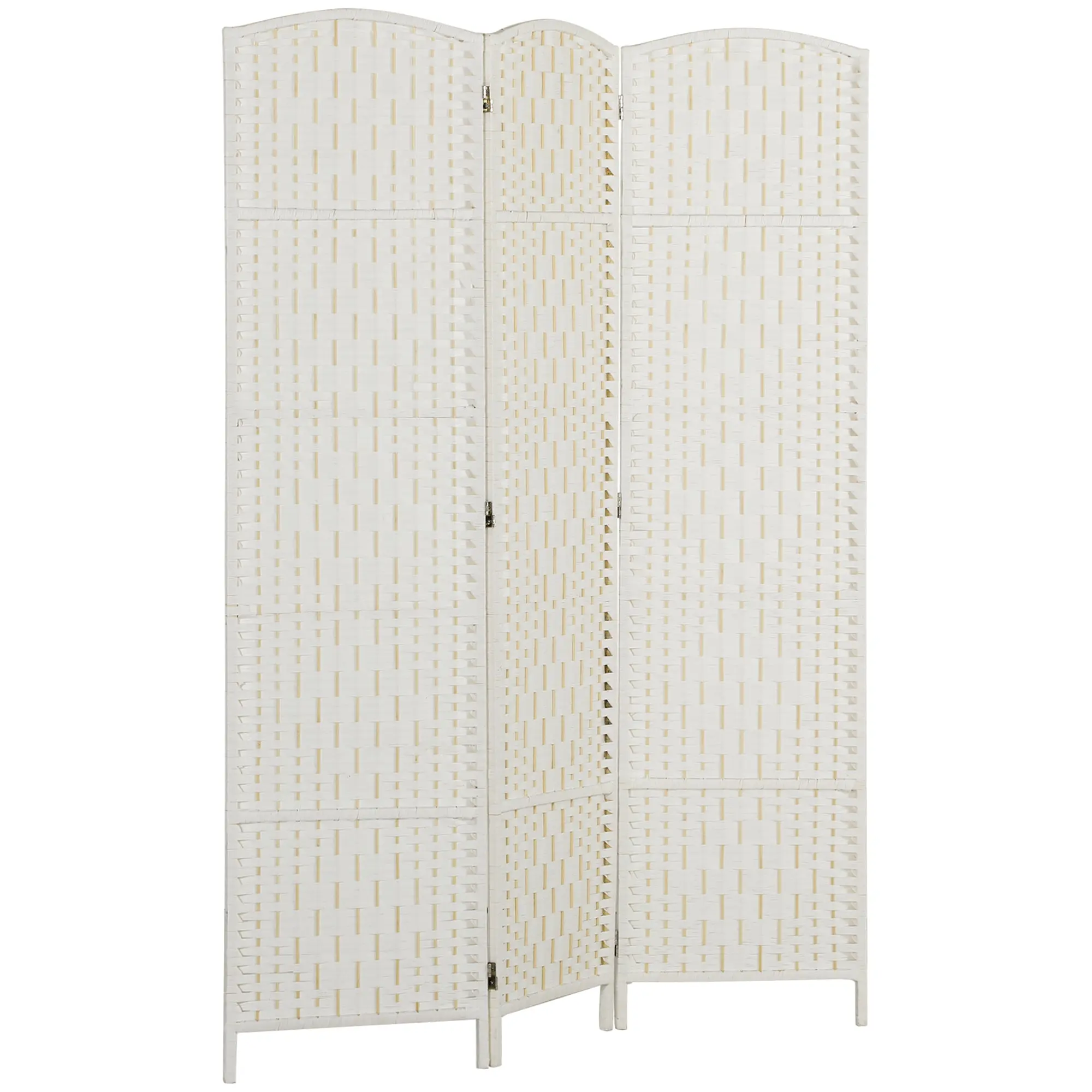 6 Ft Tall Indoor Portable Folding Room Divider, 3 Panels Hand-Woven Privacy Screens, Natural
