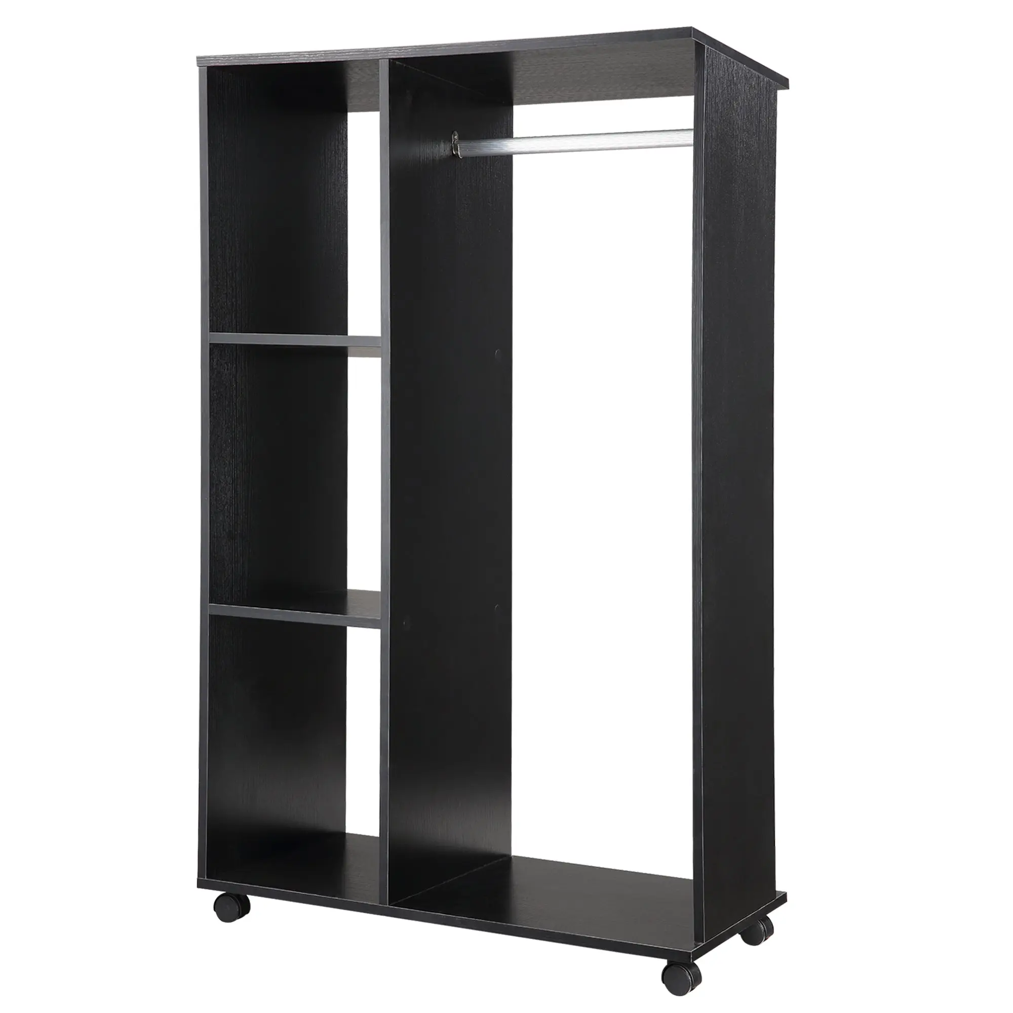 Armoire penderie Armoire de Rangement Mobile Panneaux de Particules Noir