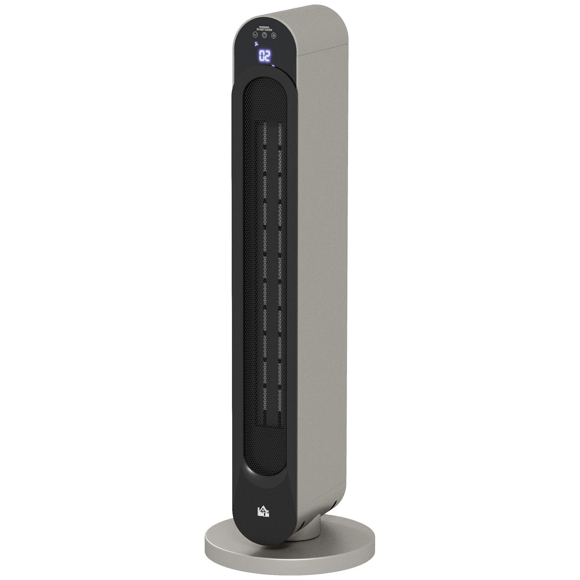 Chauffage soufflant oscillant 1100/2200 W - mini radiateur céramique PTC - télécommande incluse - chauffage d'appoint noir
