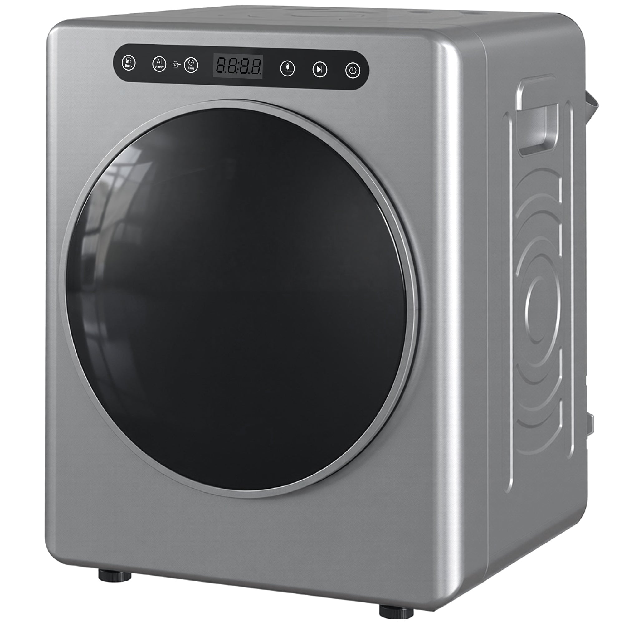 Sèche linge à évacuation compact, sèche-linge électrique 1000 W 3 Kg avec 6 modes de séchage, cuve en acier inoxydable, charge frontale, minuterie, pour appartement, maison, camping-cars argent