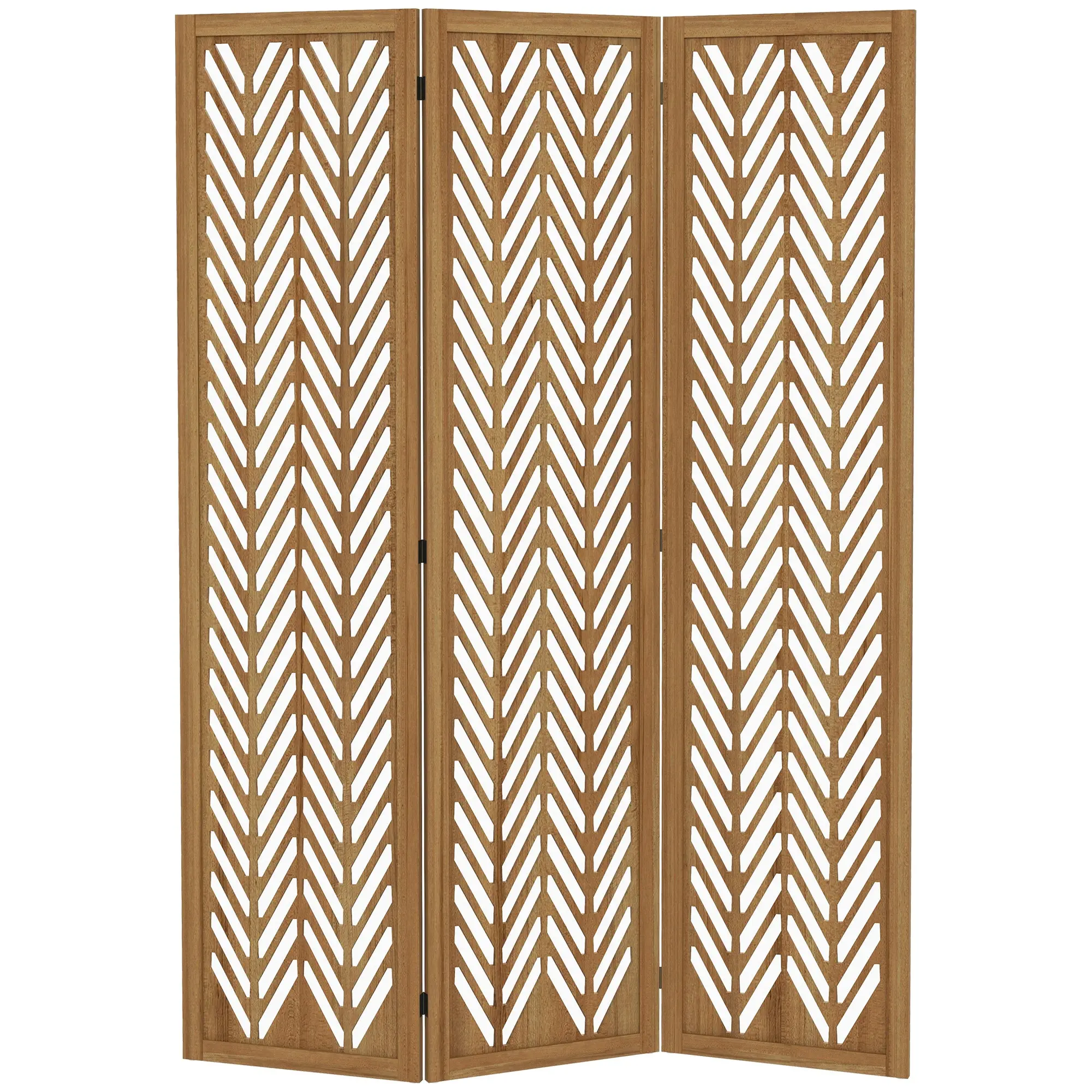 Paravent en bois ajouré séparateur de pièce closion intérieur pliable 3 panneaux en bois 120 x 170 cm naturel
