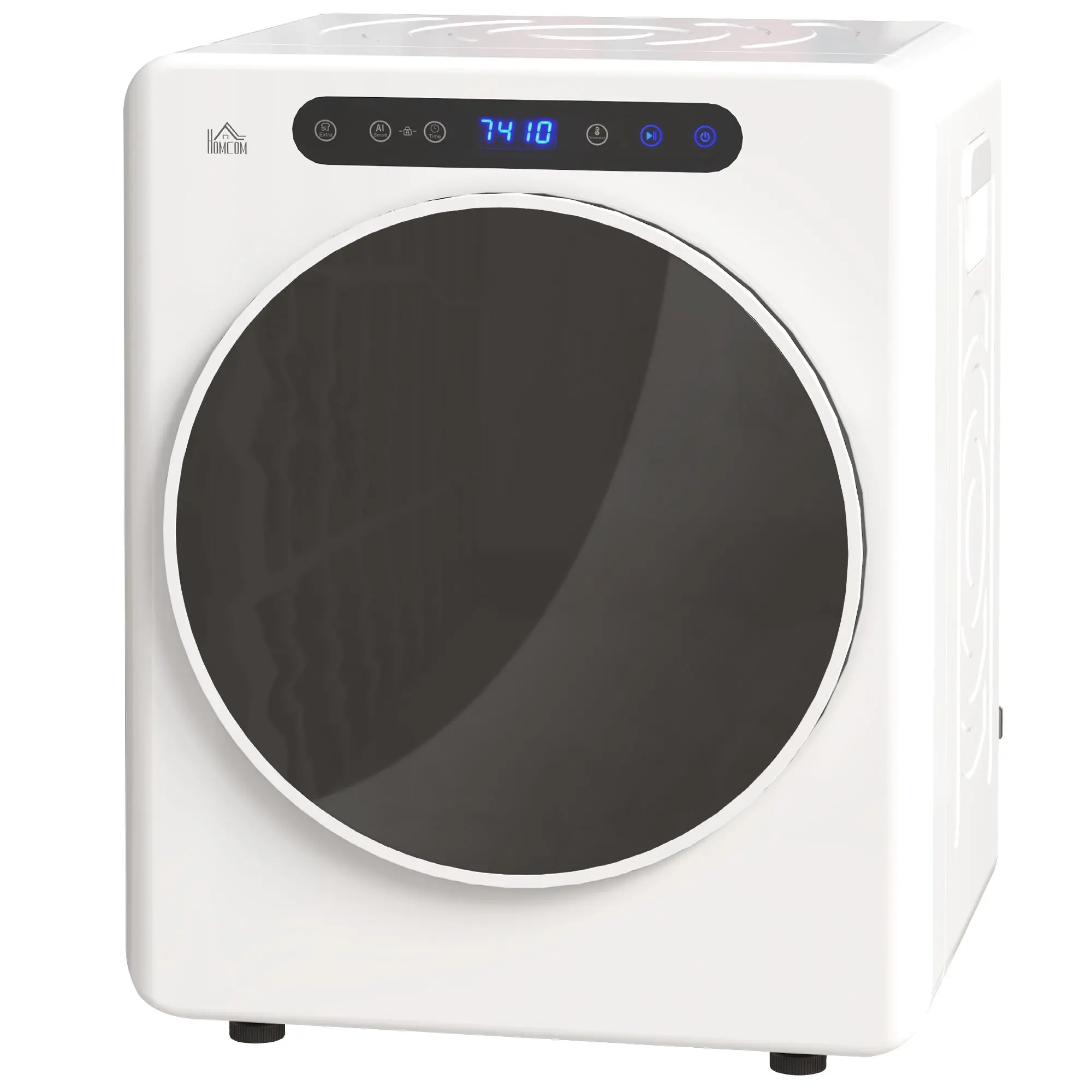 Sèche linge à évacuation compact, sèche-linge électrique 1000 W 3 Kg avec 6 modes de séchage, cuve en acier inoxydable, charge frontale, minuterie, pour appartement, maison, camping-cars, blanc