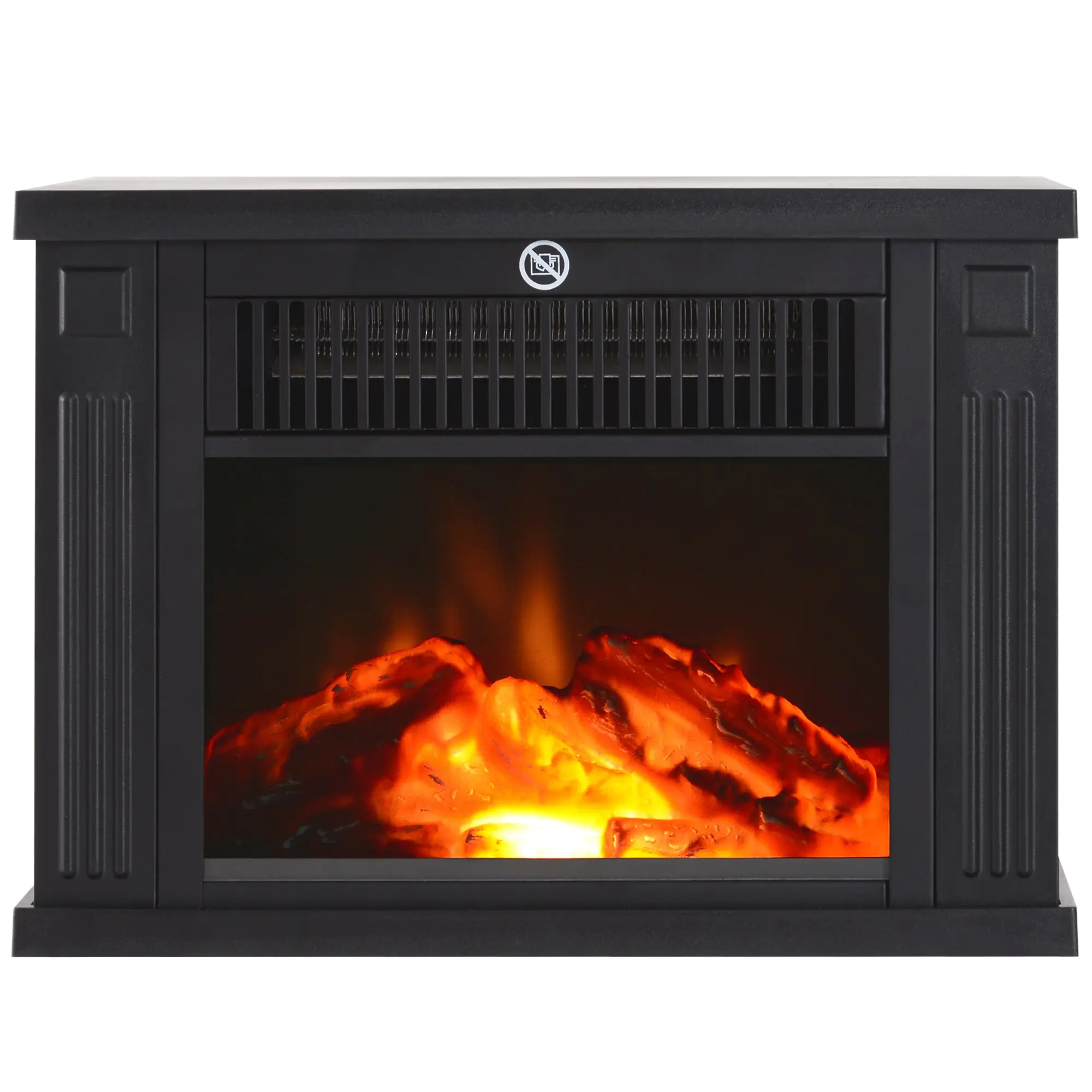 Cheminée électrique à Effet de Flamme poêle Style Contemporain Thermostat 600-1200 W Noir