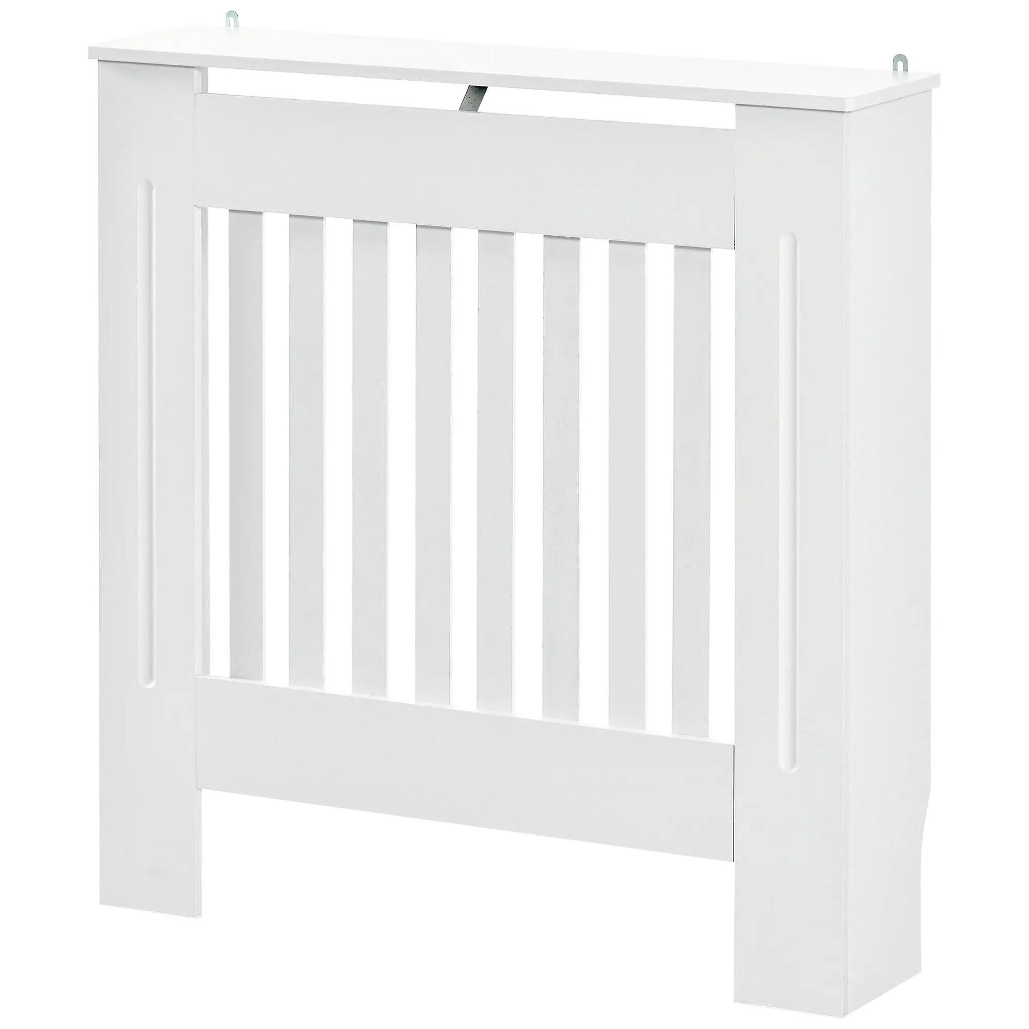 Cache-radiateur couverture radiateur grille d'aération verticale à lattes 78L x 19l x 81H cm en bois Blanc