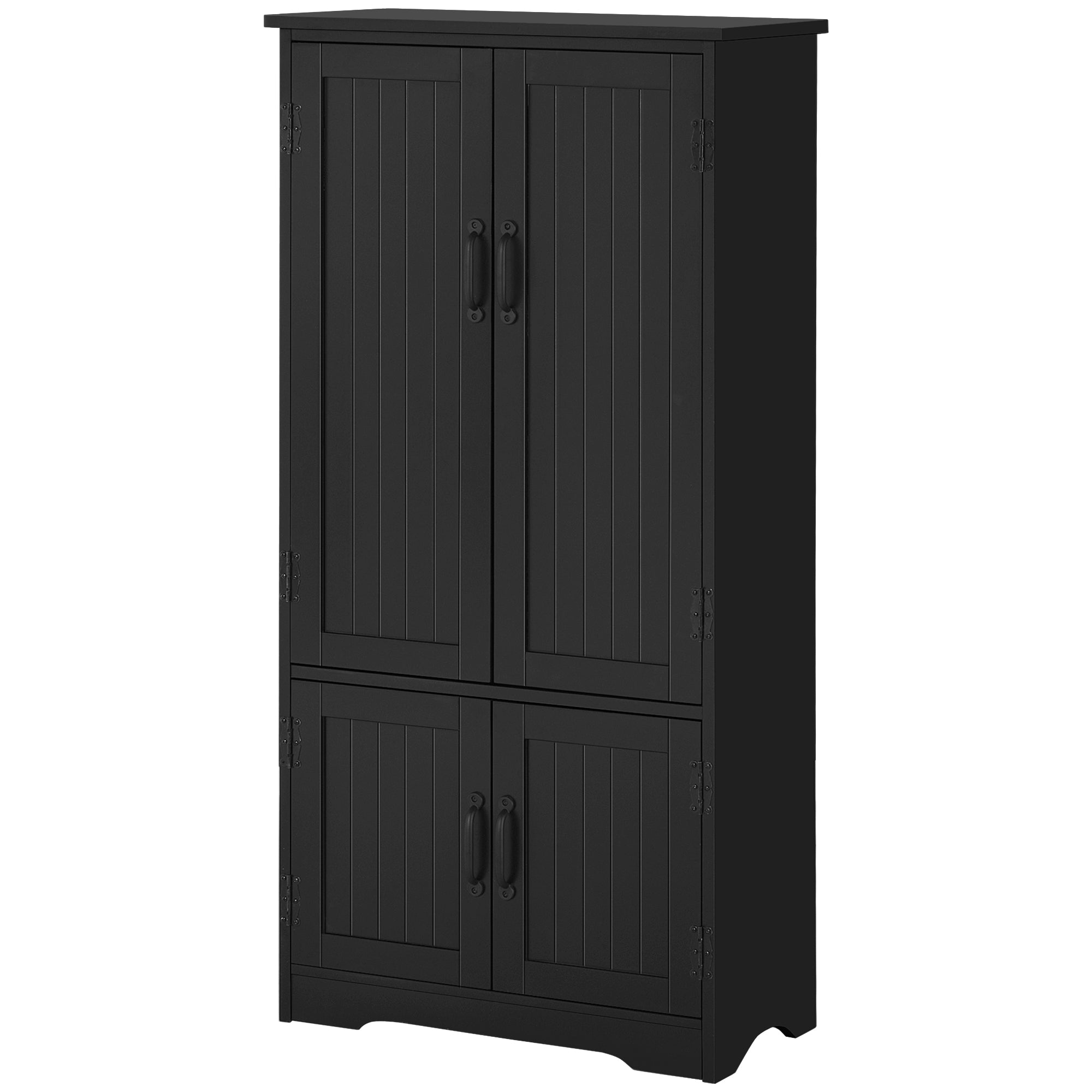 Armoire cuisine 2 placards 3 étagères pour rangement vaisselle cuisine 60x30x123cm noir