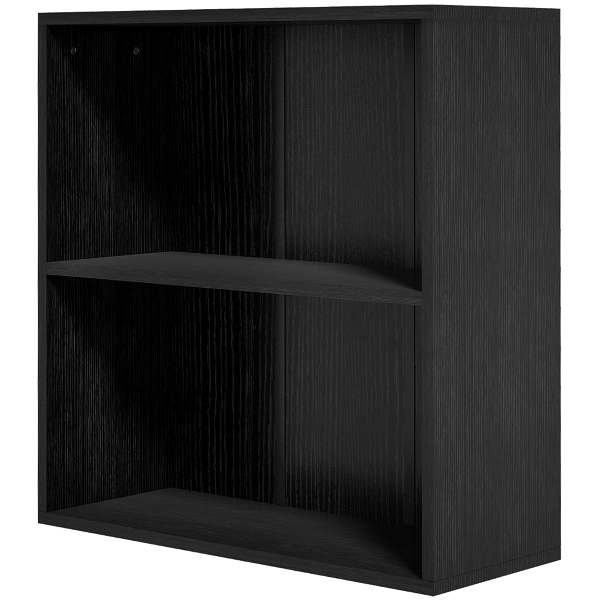Bibliothèque étagère de rangement avec 2 compartiments et étagère réglable, meuble de rangement pour bureau, salon, chambre, 60 x 24 x 63 cm, noir