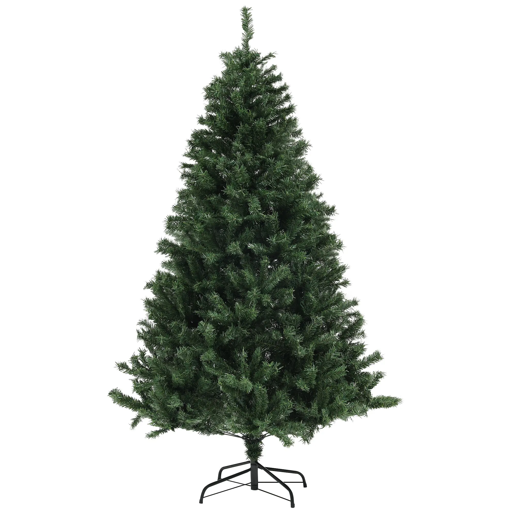 Sapin de Noël artificiel 180 cm arbre de Noël avec support en acier, 1 000 branches ignifuges décoration de Noël effet réaliste, vert