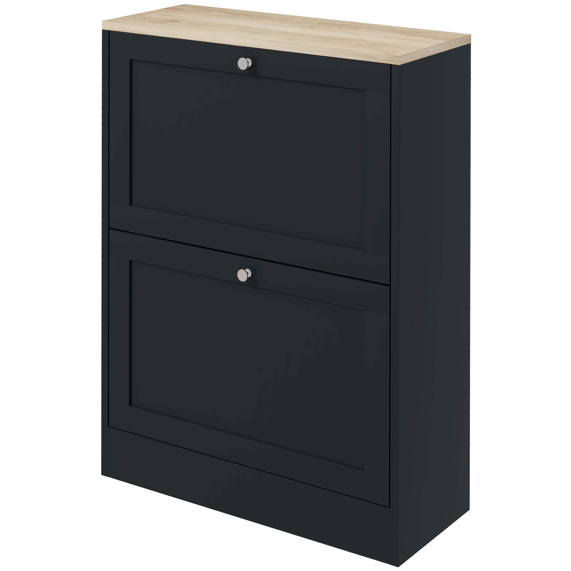 Meuble à Chaussures 12 Paires, Armoire à Chaussures Étroite Moderne avec 2 Tiroirs Rabattables et Étagères Réglables, pour Couloir et Entrée, 60 x 23,5 x 80 cm, Noir