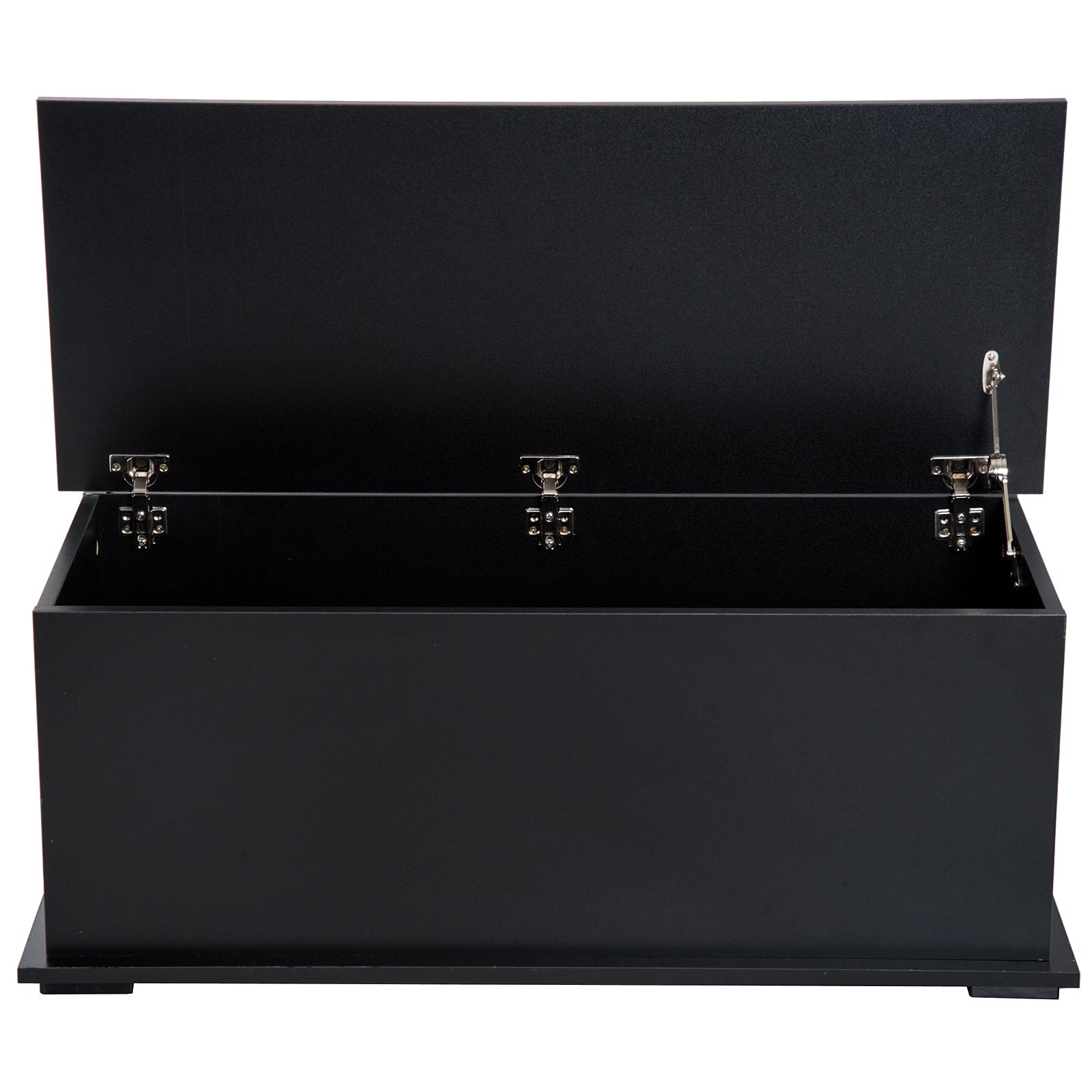 Coffre de rangement, banc de rangement avec couvercle rabattable et charnières de sécurité, banc chaussures, meuble d'entrée, couloir, chambre, salon, 100 x 40 x 40 cm, noir
