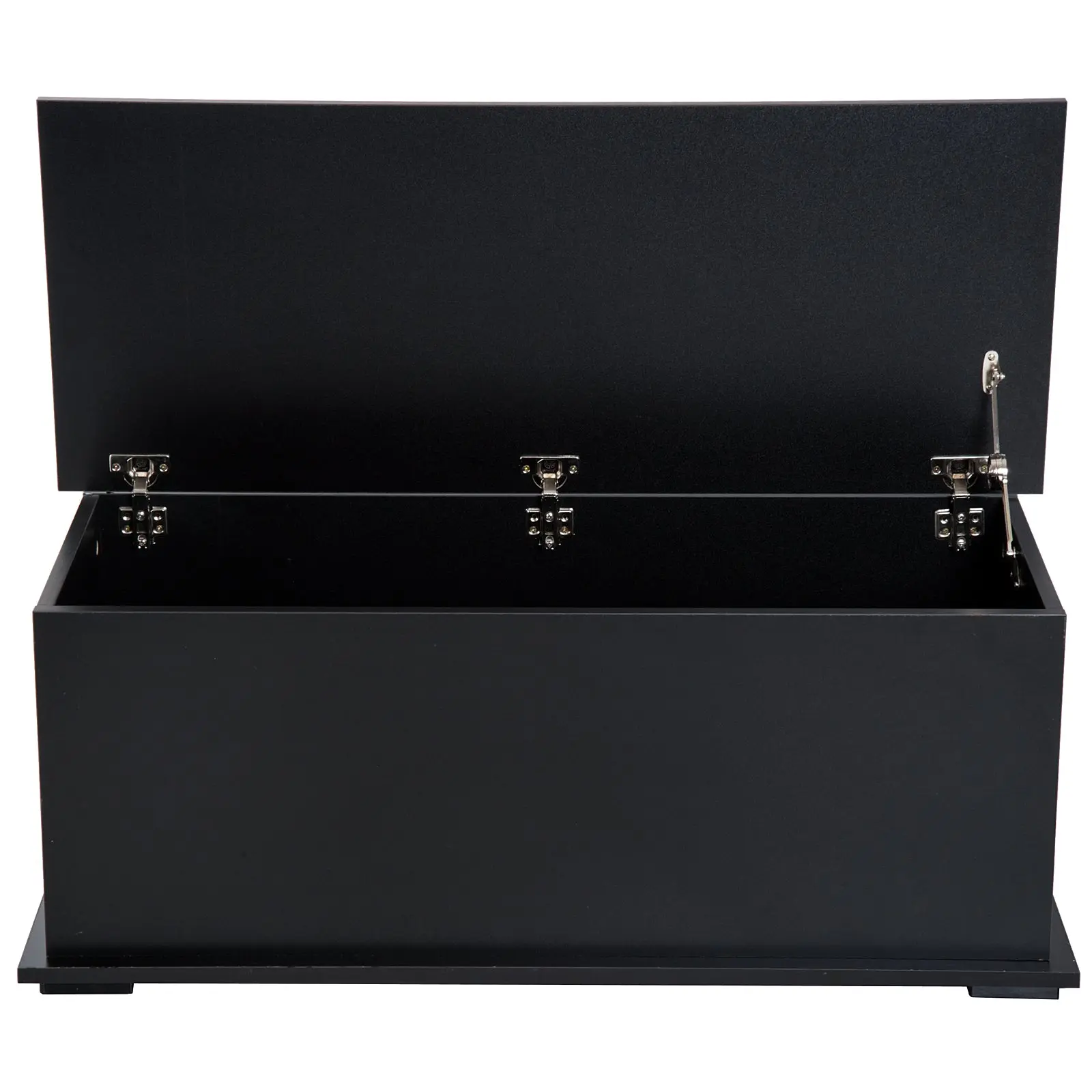 Coffre de rangement, banc de rangement avec couvercle rabattable et charnières de sécurité, banc chaussures, meuble d'entrée, couloir, chambre, salon, 100 x 40 x 40 cm, noir