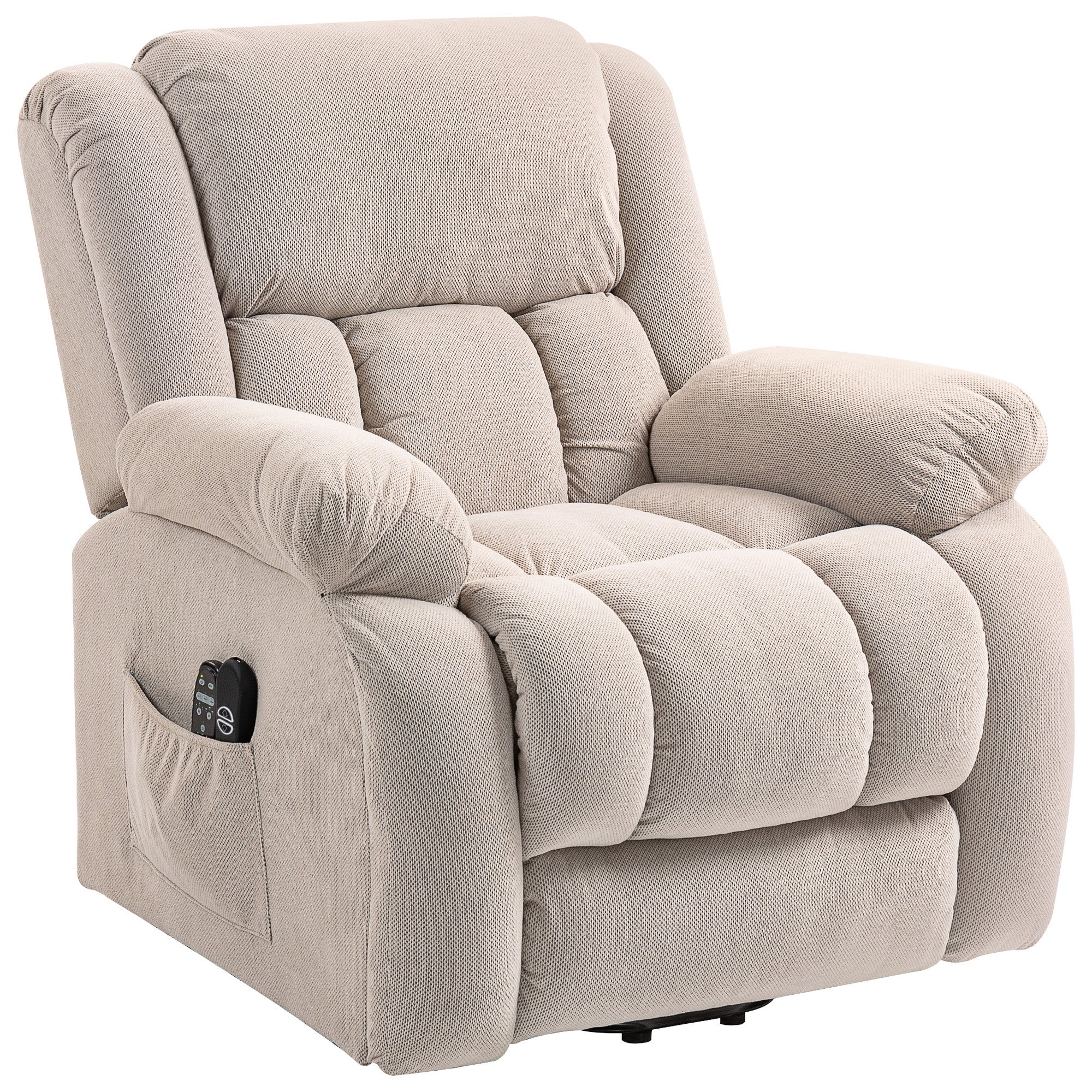 Conforama fauteuil relax électrique Moelleus massage chauffant avec repose pied  Beige