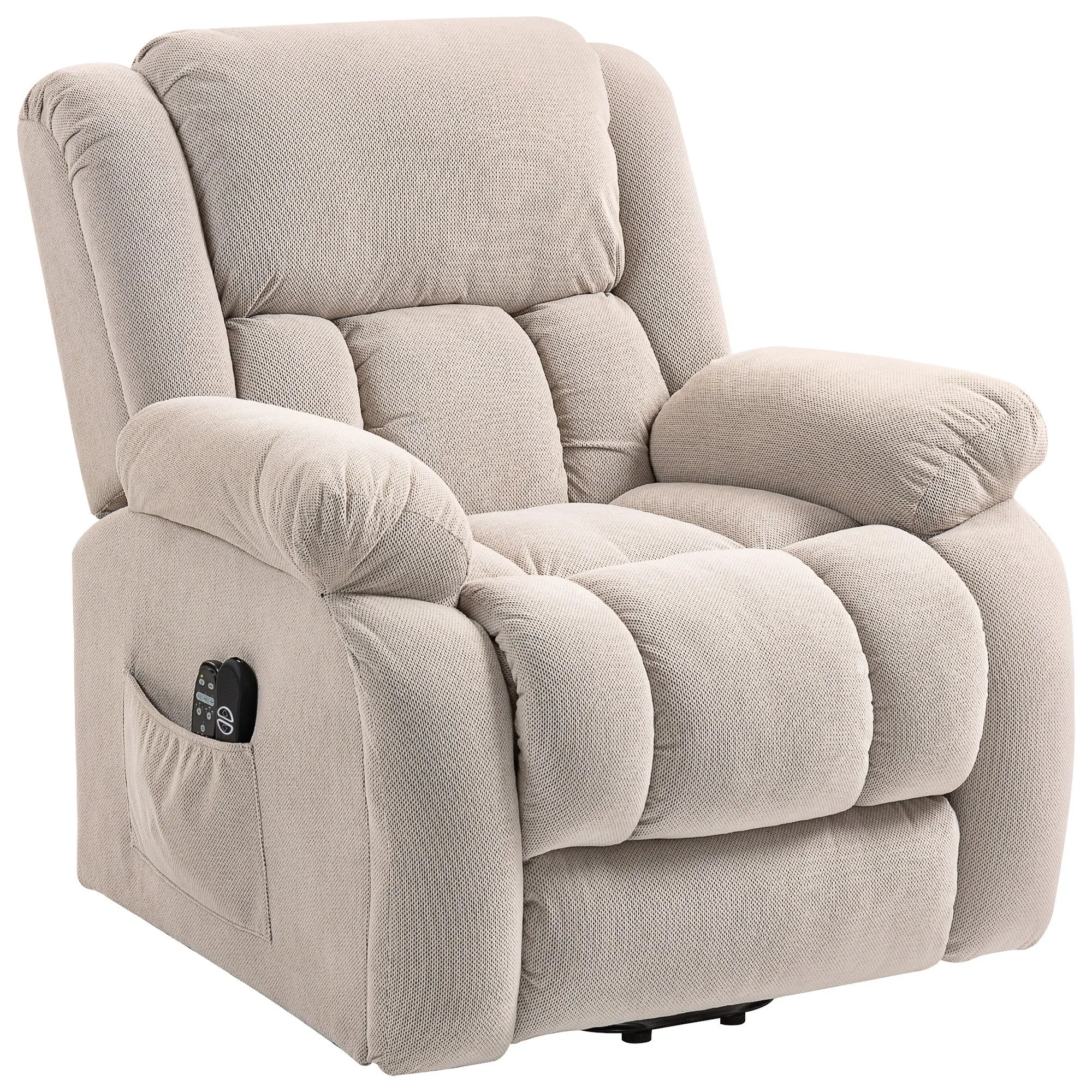 Conforama fauteuil relax électrique Moelleus massage chauffant avec repose pied  Beige