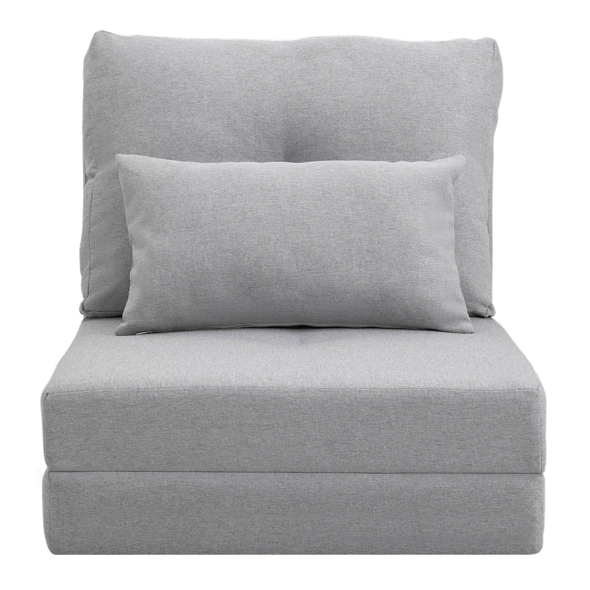Fauteuil convertible 1 place dossier réglable stable pour salon gris clair