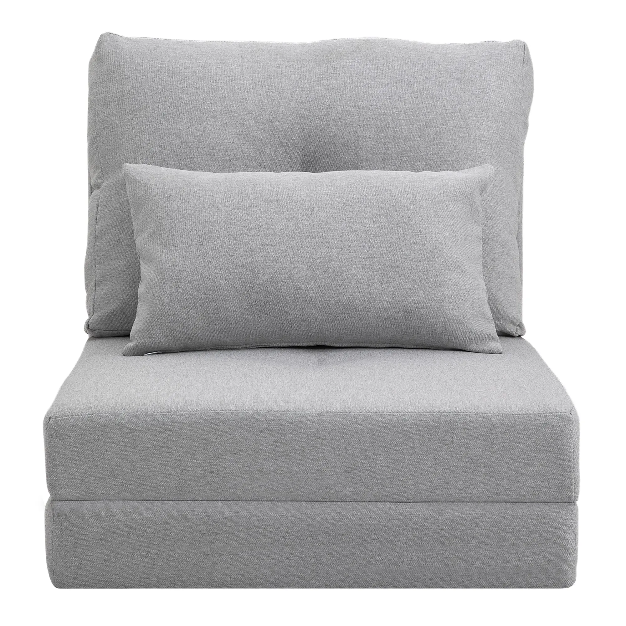 Fauteuil convertible 1 place dossier réglable stable pour salon gris clair