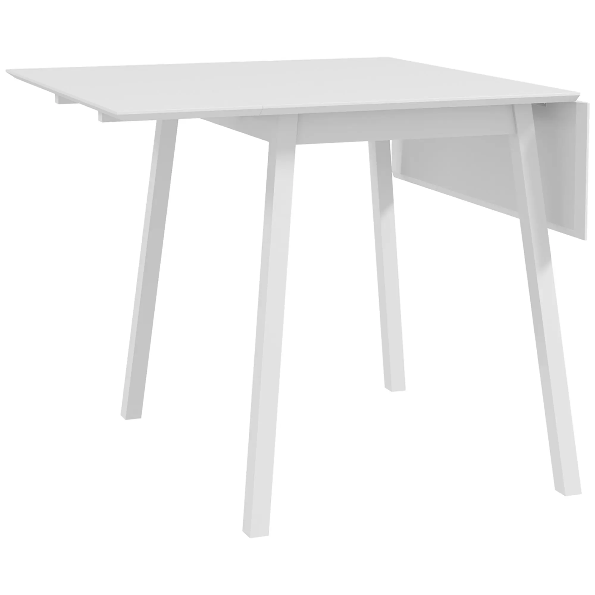 Table de cuisine pliable table à manger pliante avec plateau rabattable en bois pour 2 à 4 personnes, blanc