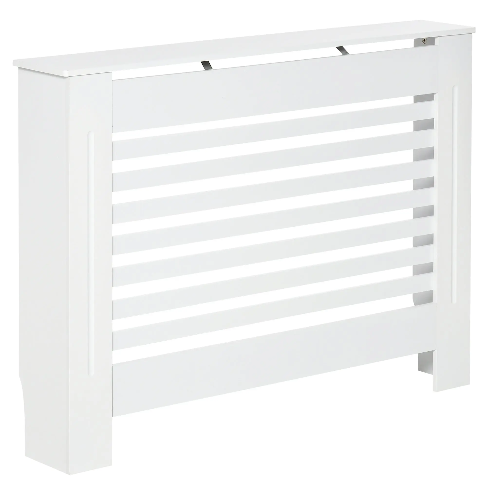 Cache-radiateur couverture radiateur Design à Lattes Panneau Cabinet dim. 112L x 19l x 81H cm MDF Blanc