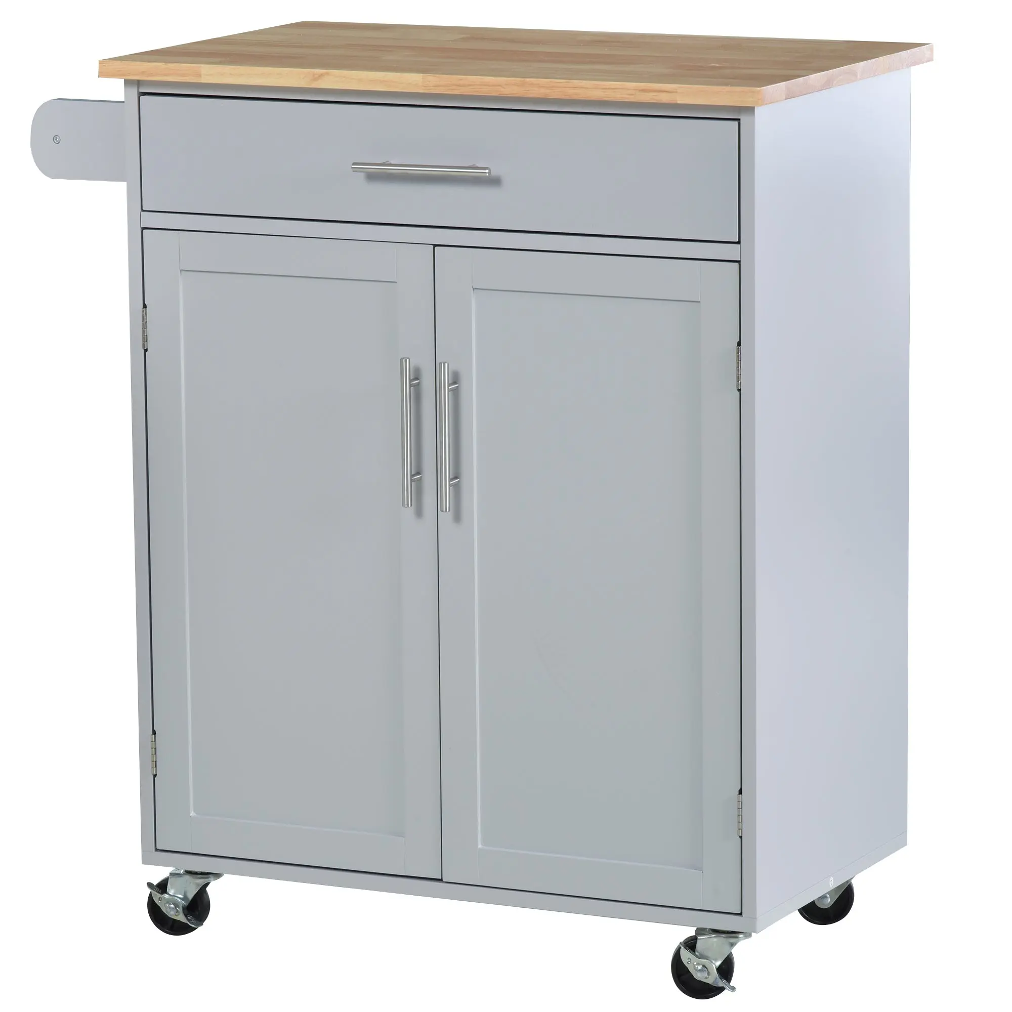 Desserte de cuisine sur roulettes chariot de service Ilot de cuisine avec tiroir de placard et porte-torchons - 83l x 45P x 91,5H cm gris