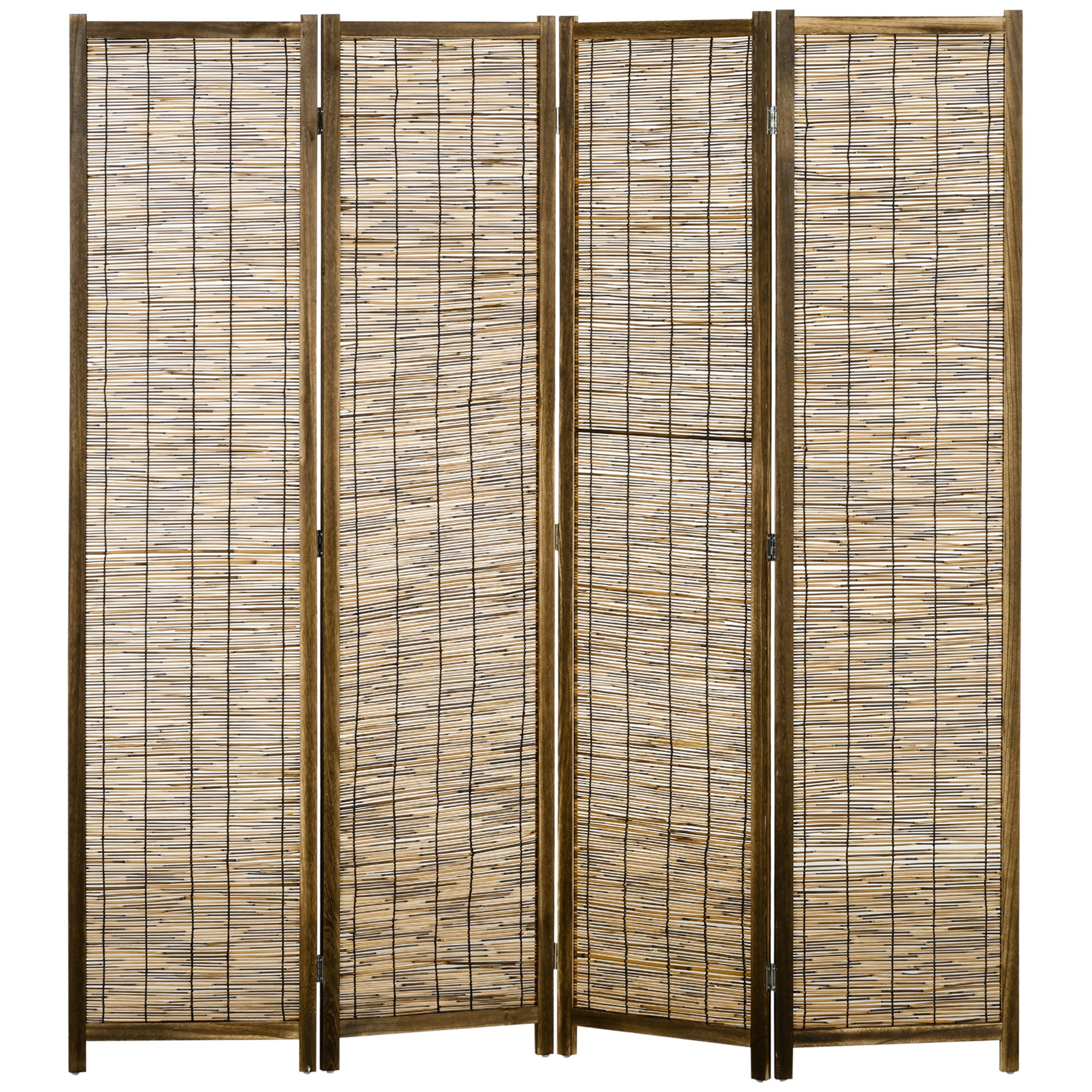 Paravent en bois 4 panneaux 160 x 170 cm séparateur de pièce closion de séparation pliable - naturel