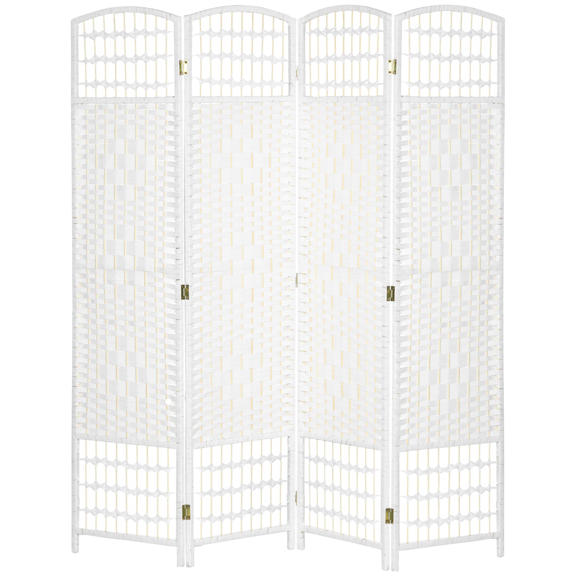 Paravent en bois 160 x 170 cm séparateur de pièce pliable 4 panneaux cloison de séparation chambre à coucher maison intérieur blanc