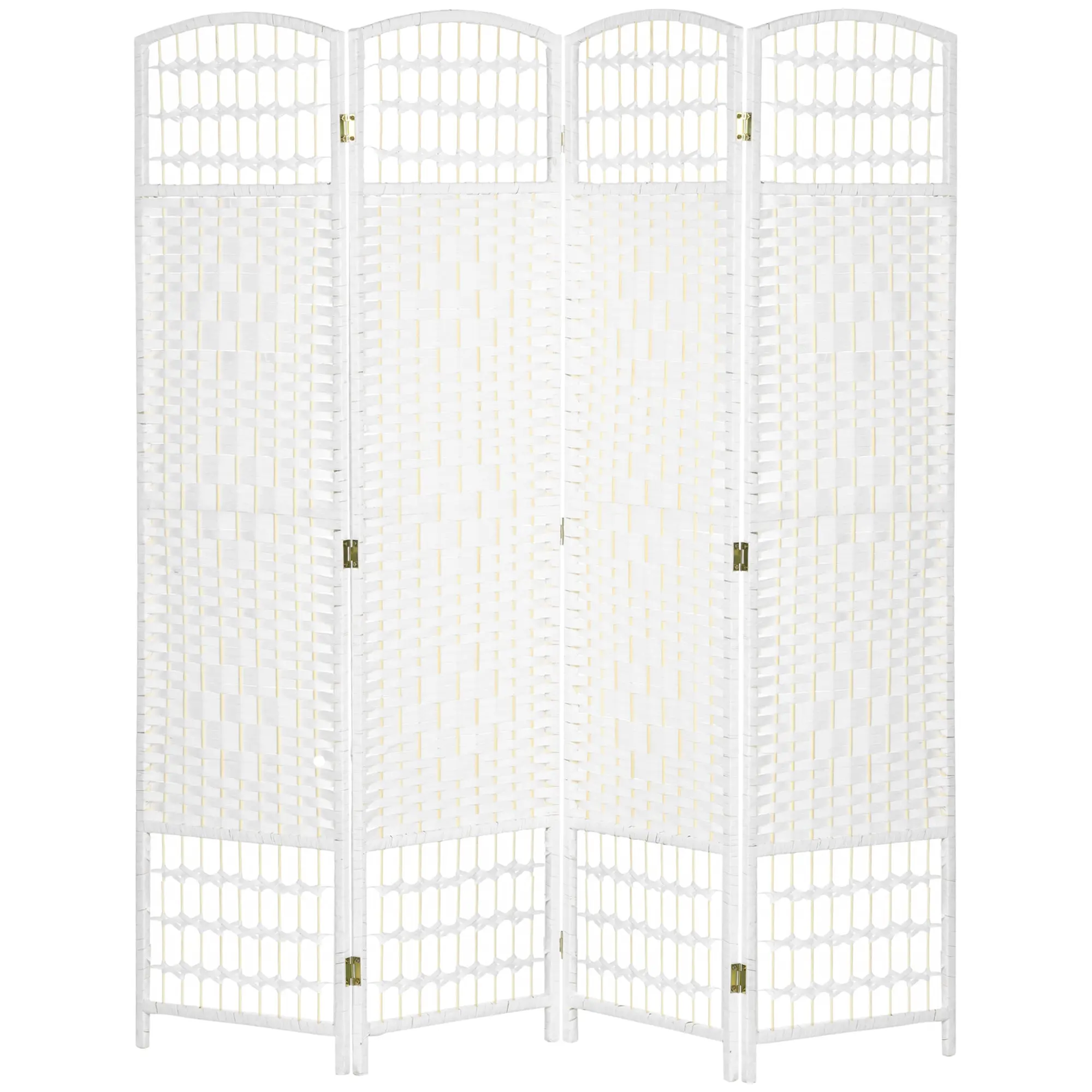 Paravent en bois 160 x 170 cm séparateur de pièce pliable 4 panneaux cloison de séparation chambre à coucher maison intérieur blanc