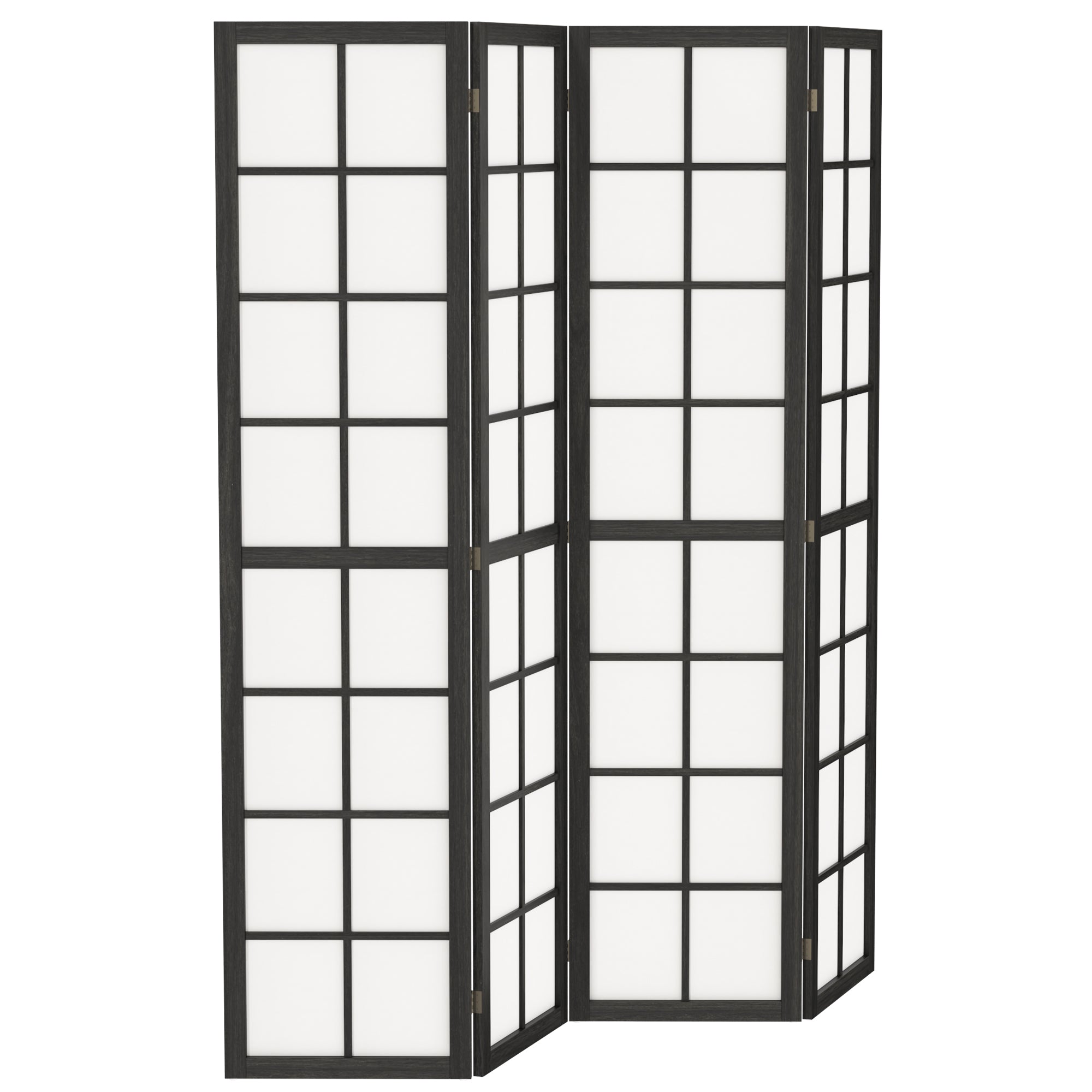 Paravent interieur pliable 4 panneaux 160 x 170 cm séparateur de pièce en bois closion de séparation pour salon chambre à coucher maison, noir