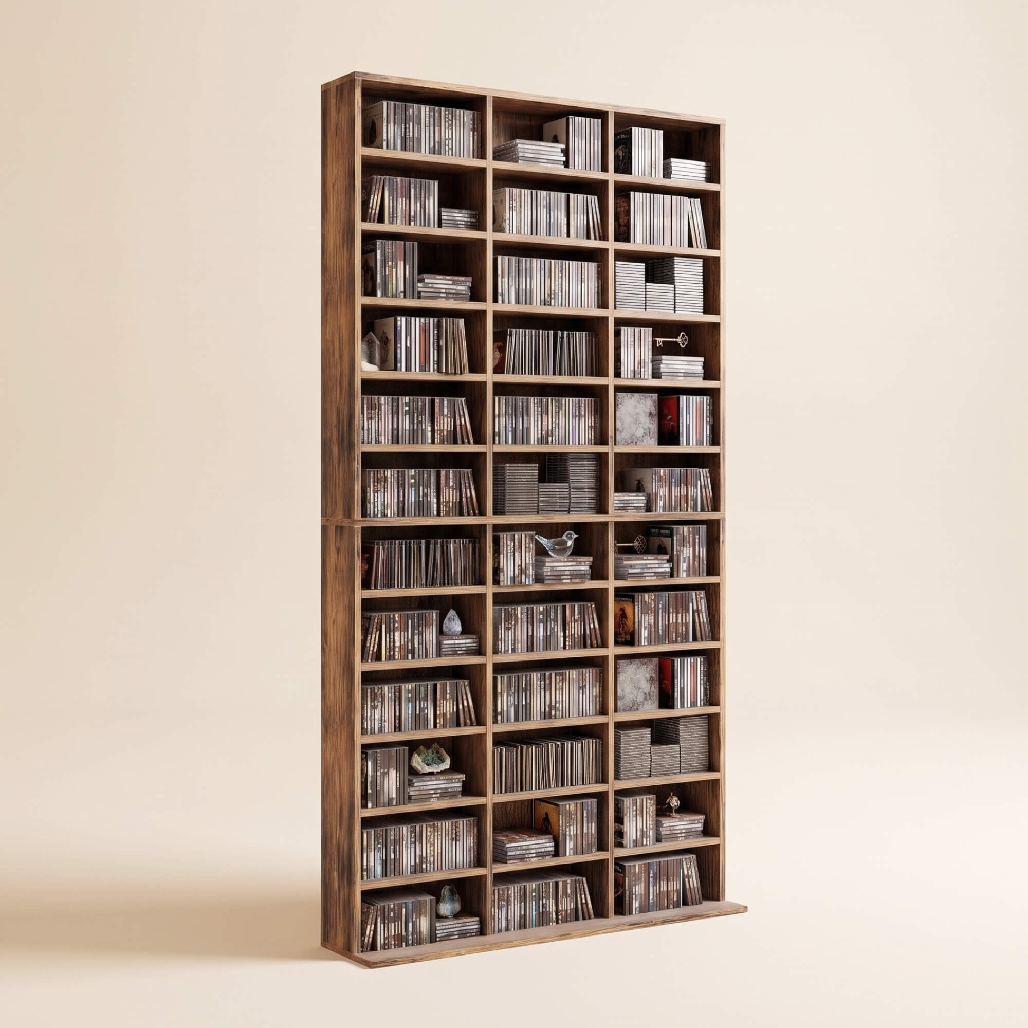 Range‑CD meuble etagere en bois d'ingénierie bureau salon bibliothèque Marron